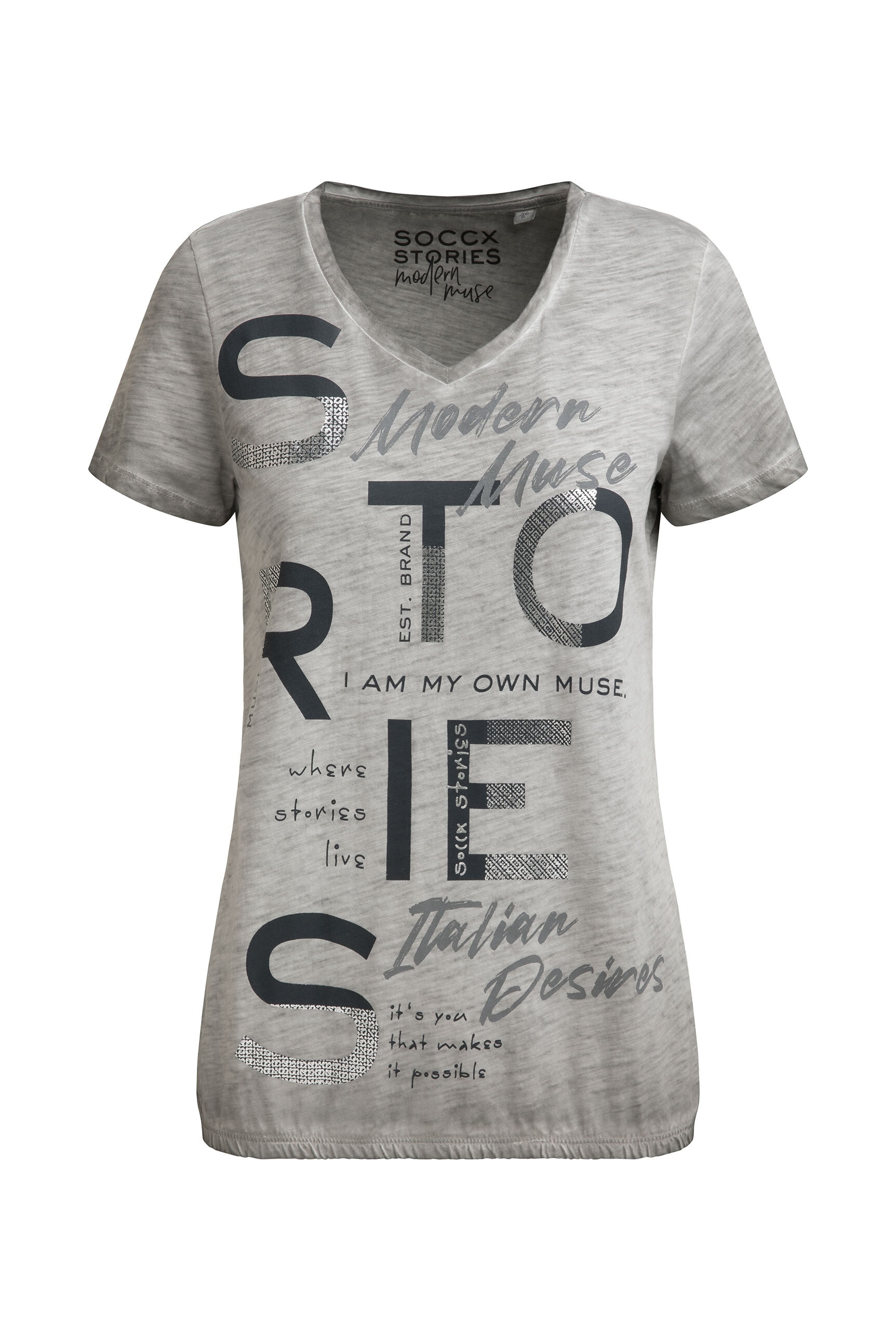 SOCCX V-Shirt aus Baumwolle