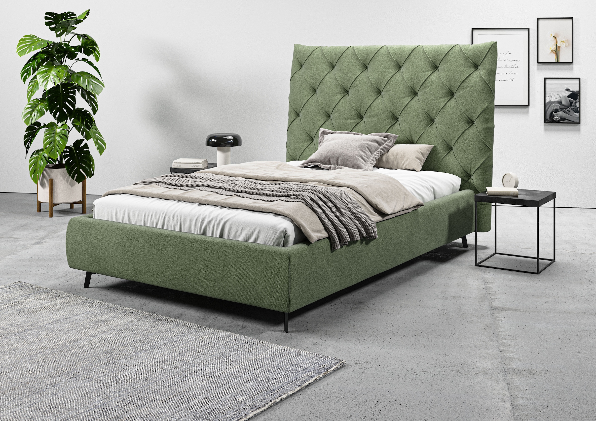 Home affaire Polsterbett "Maxime, in 4 Breiten bis 200cm, auch in Leder" Ko günstig online kaufen