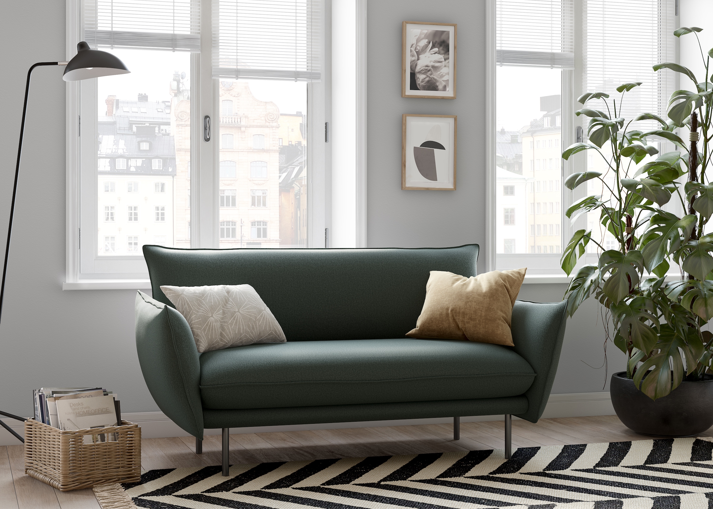 OTTO home 2-Sitzer "Stine" Besonderes Design durch Kissenoptik und Keder