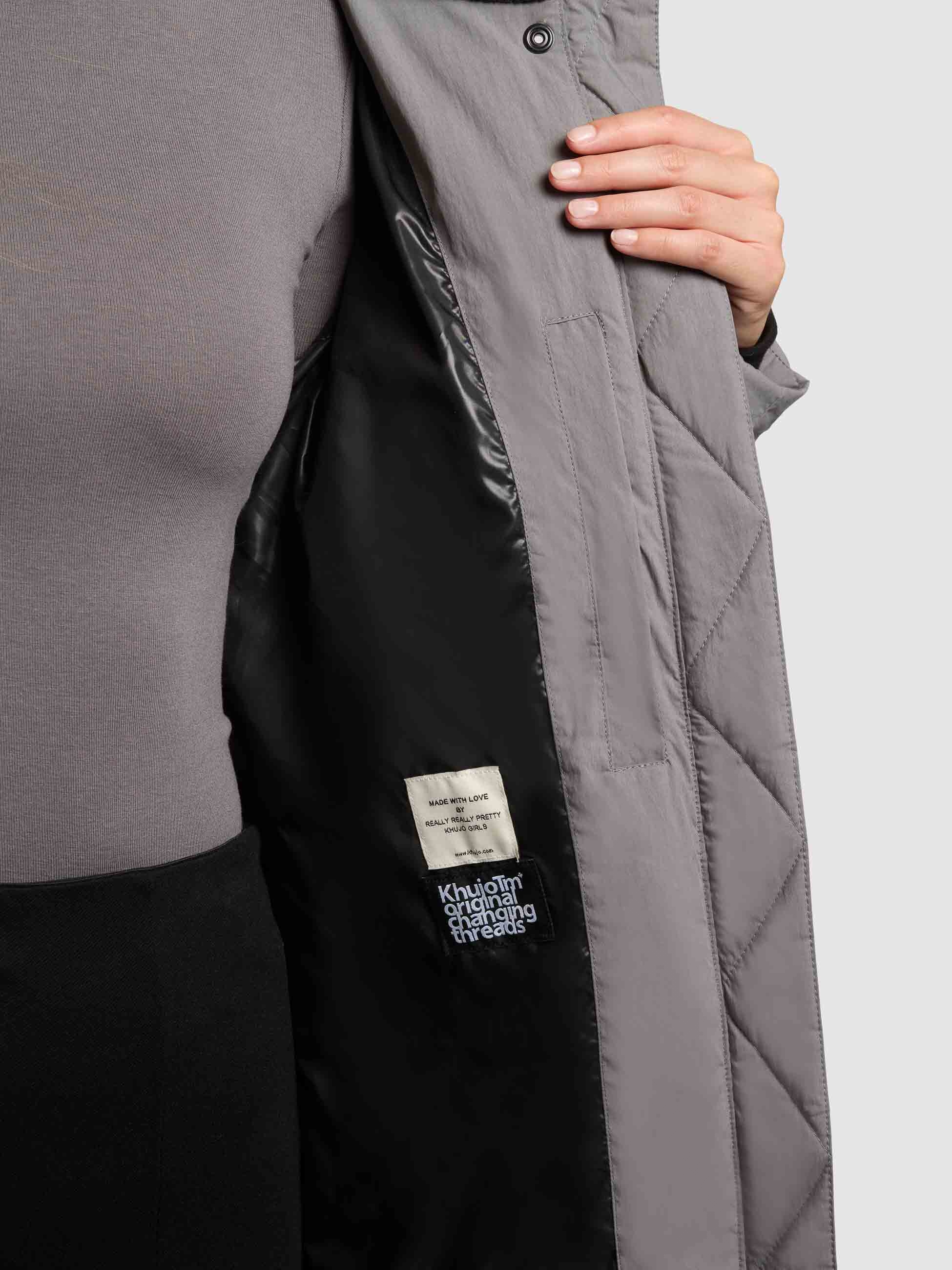 khujo Steppmantel »RITZ« praktische Seitenschlitze mit Reißverschluss, abnehmbare Kapuze