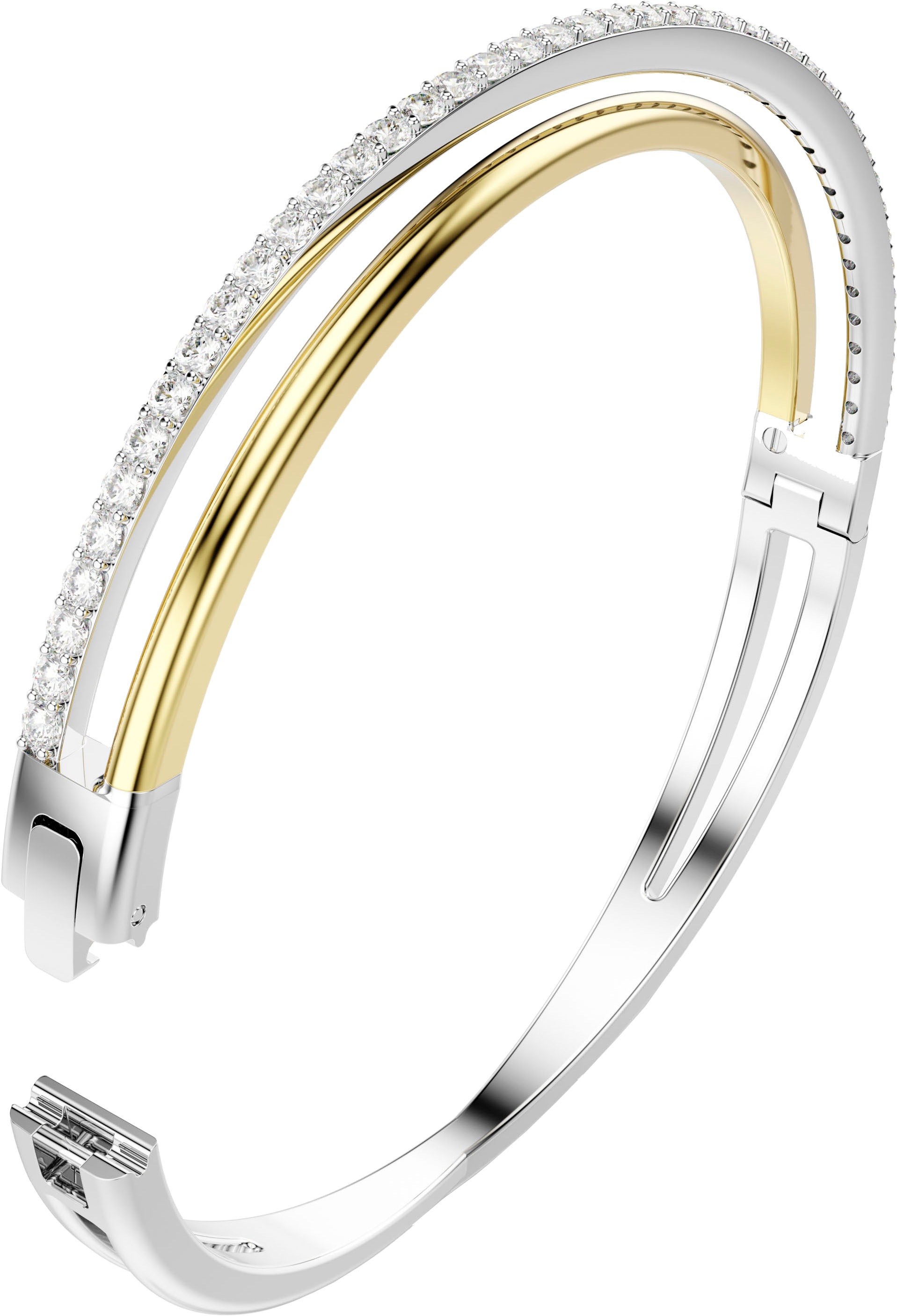 Armreif SWAROVSKI "Schmuck Geschenk Armschmuck Hyperbola" Gr. S, gold (metallfarben, gelbgoldfarben, kristallweiß, kristallweiß), Armbänder, Damen, S, Metall, Armreif, mit Swarovski Zirkonia (synth.) 5
