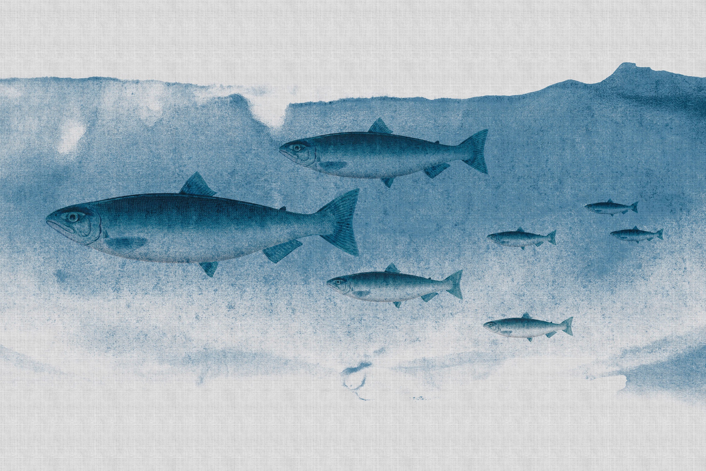 A.S. Création Leinwandbild »into the blue«, Tiere, (1 St.), Keilrahmen Bild Unterwasser Welt Fische