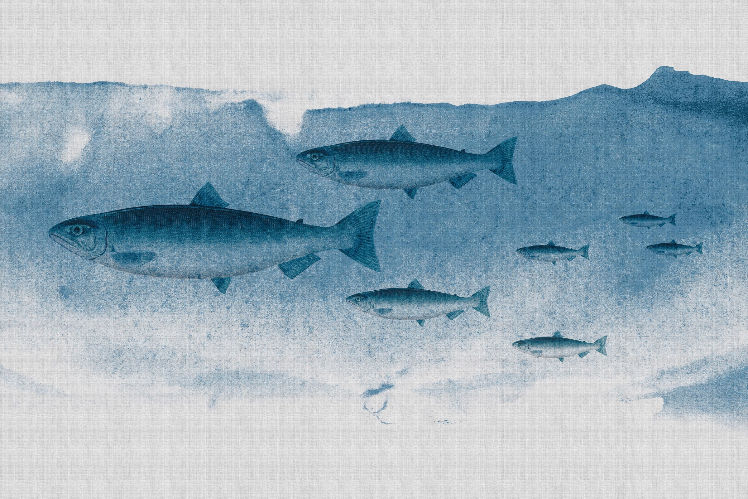 A.S. Création Leinwandbild »into the blue«, Kunst-Tiere-Kinder, (1 St.), Keilrahmen Unterwasser Welt Fische Leinwand-Bild Wohnzimmer modern