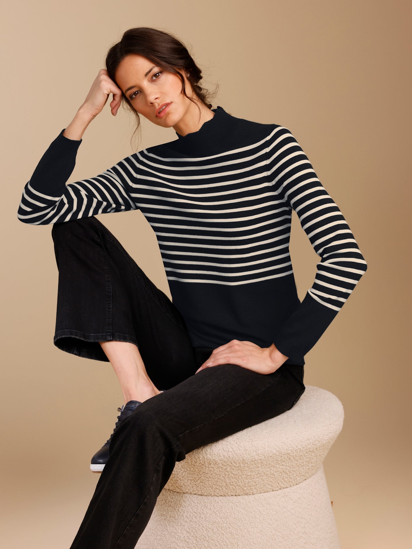 CREATION L PREMIUM Streifenpullover »Lyocell-Mix-Pullover«