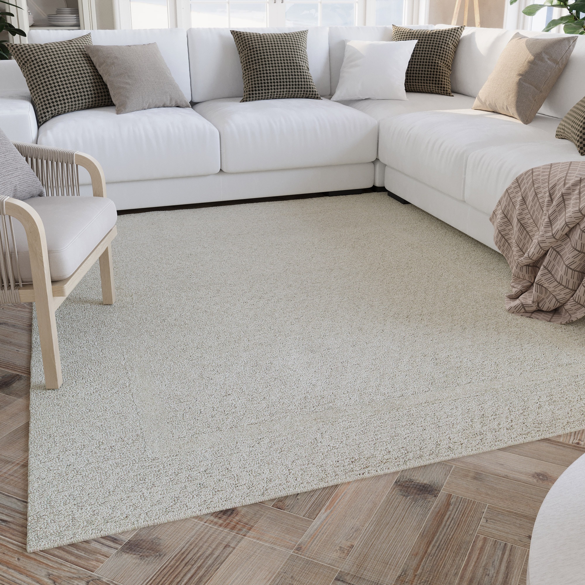 Wecon home Wollteppich »Hamptons THIRTYFIVE«, rechteckig, 15 mm Höhe, Läufer, Schurwolle, Kurzflor, Wohn- & Schlafzimmer, strukturiert