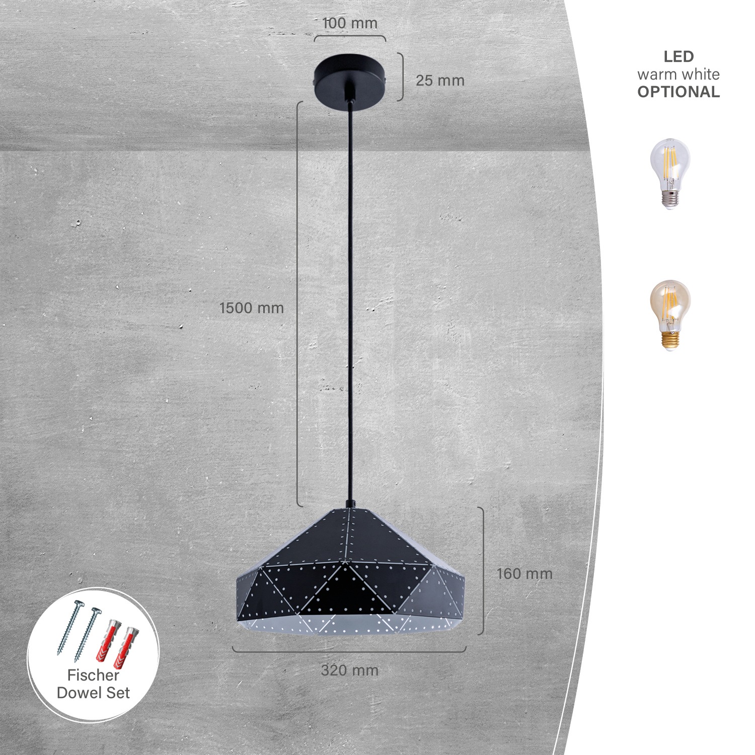 Paco Home Pendelleuchte »SAYID«, 1 flammig, Leuchtmittel E27 | ohne Leuchtmittel, Hängelampe Esszimmer Esstischlampe Steampunk Lampe Textilkabel E27