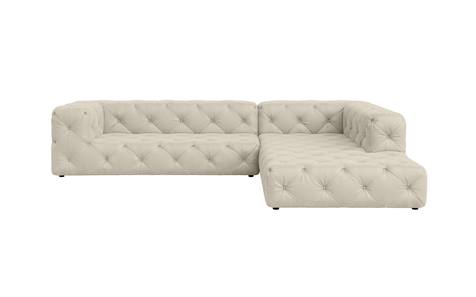 Places of Style Ecksofa »FOLLINA«, L-Form, mit klassischer Chesterfield-Knopfheftung