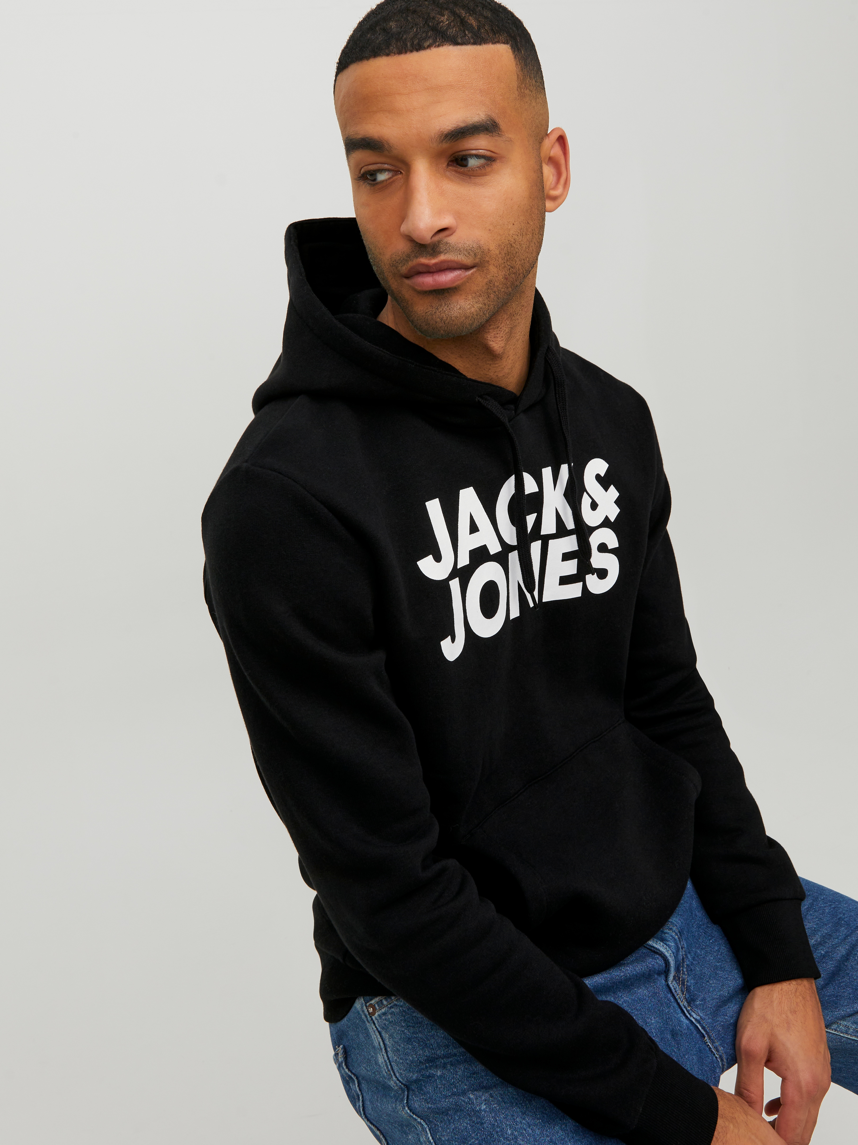 Thumbnail - Jack & Jones Kapuzensweatshirt "JJECORP Kapuze und Frontprint", bedruckt, modisch, regular fit, Baumwollmischung, Rundha...