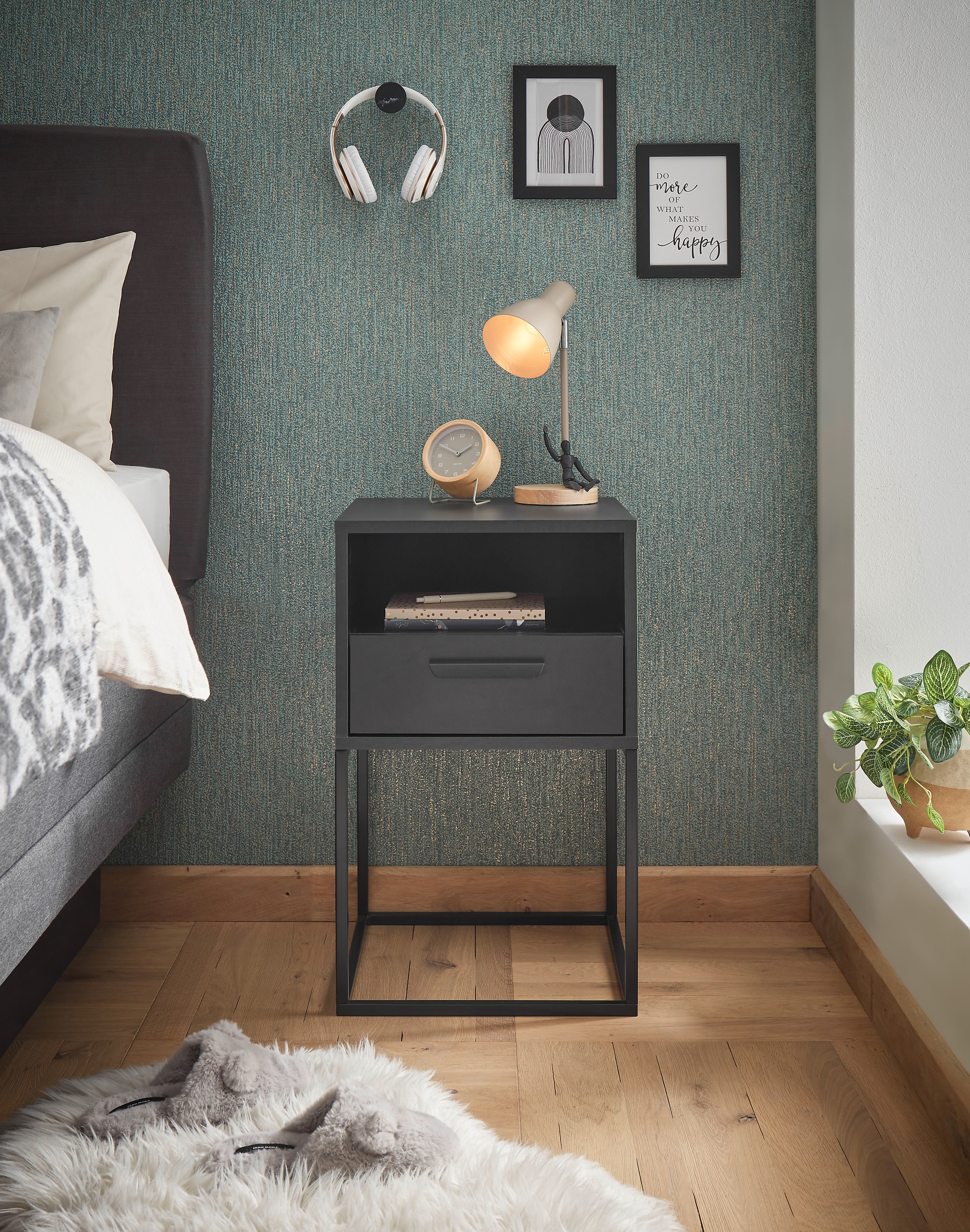 Schlafkontor Nachtkommode "Cudro Nachttisch auf Fußgestell" mit einem offen günstig online kaufen