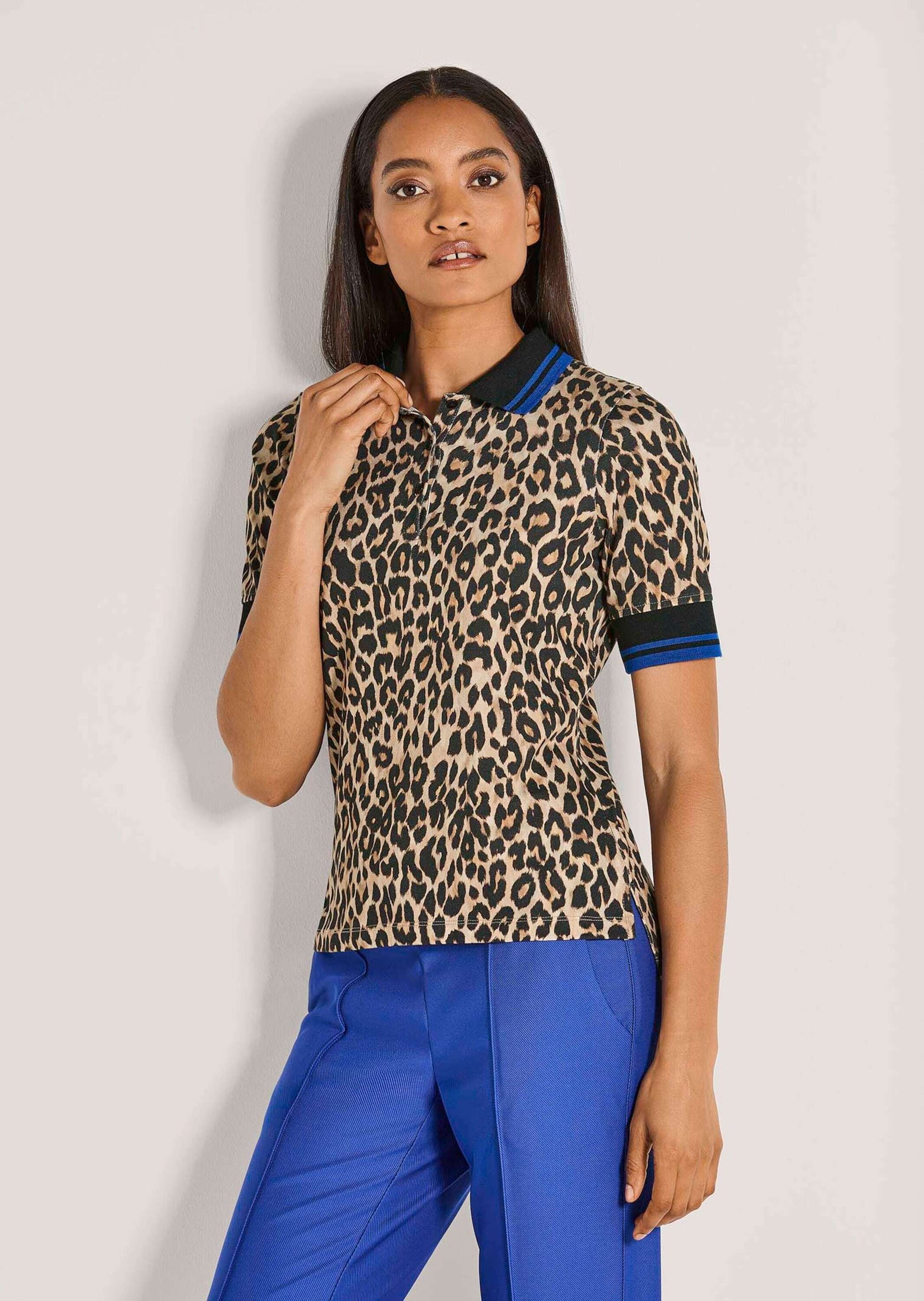 Thumbnail - MADELEINE Kurzarmshirt "Poloshirt Modernes Shirt mit Leo-Print"