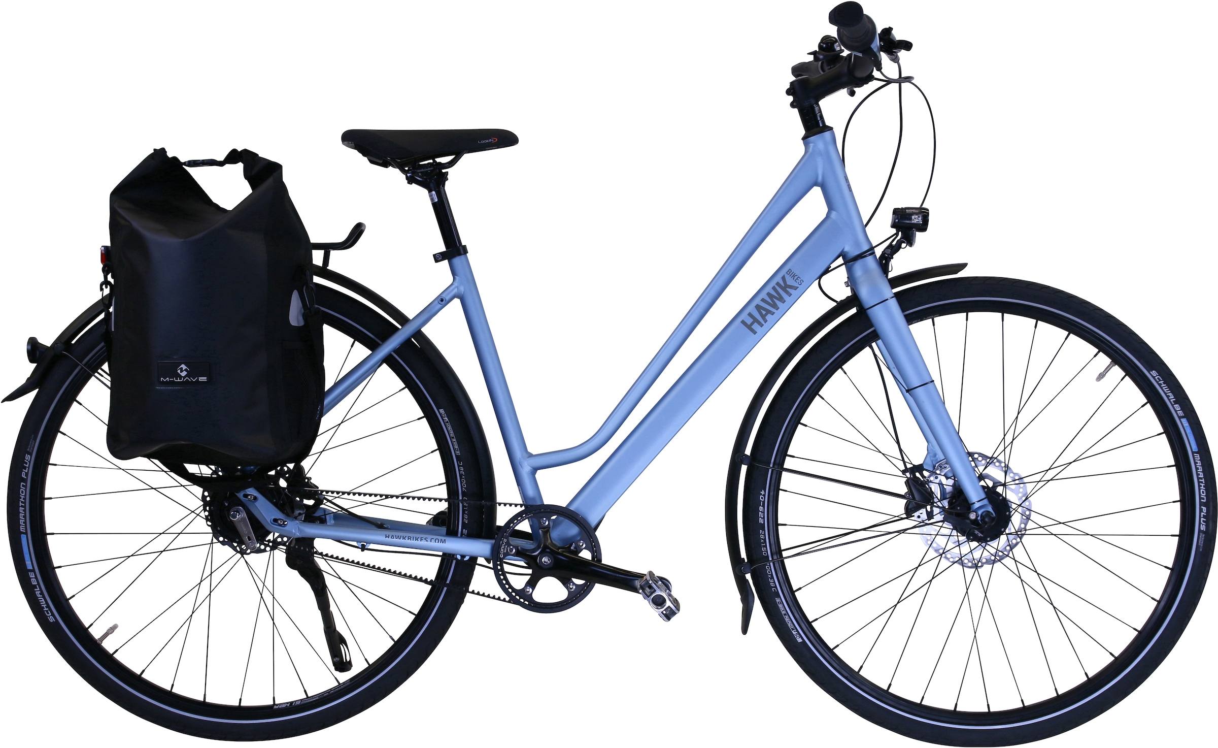 HAWK Bikes Trekkingrad »HAWK Trekking Lady Super Deluxe Plus Sky Blue«, 8 Gang, Shimano, Nexus Schaltwerk