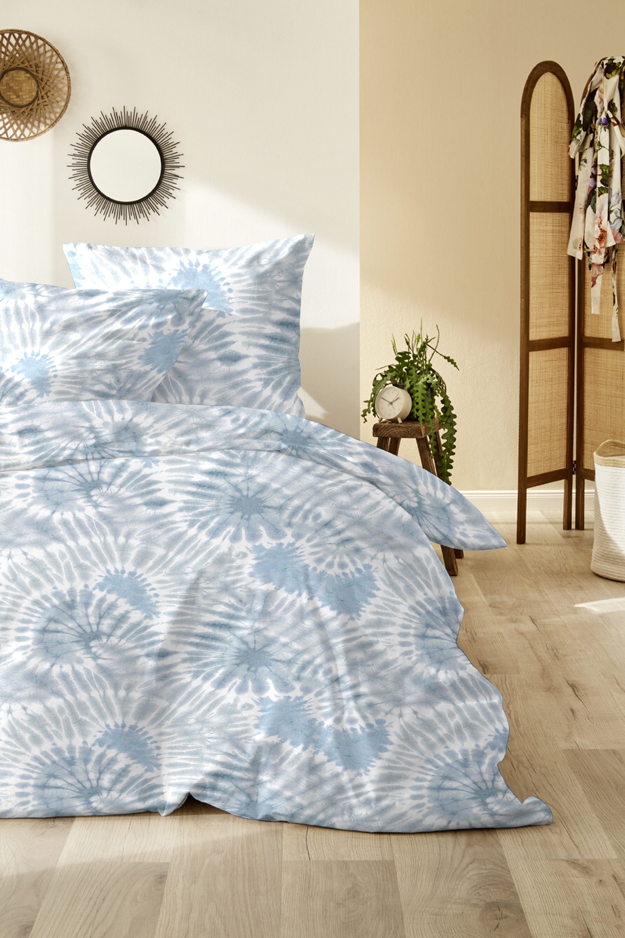 Primera Bettwäsche "Primera Renforce-Bettwäsche Swirl" 2 Stk. in einem lebhaften Batik-Look
