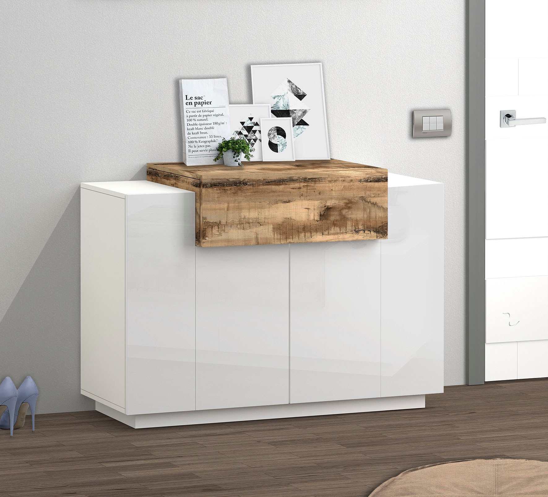 INOSIGN Schuhschrank "Coro, Schuhschrank, Schuhkommode, Schuhregal grifflos günstig online kaufen