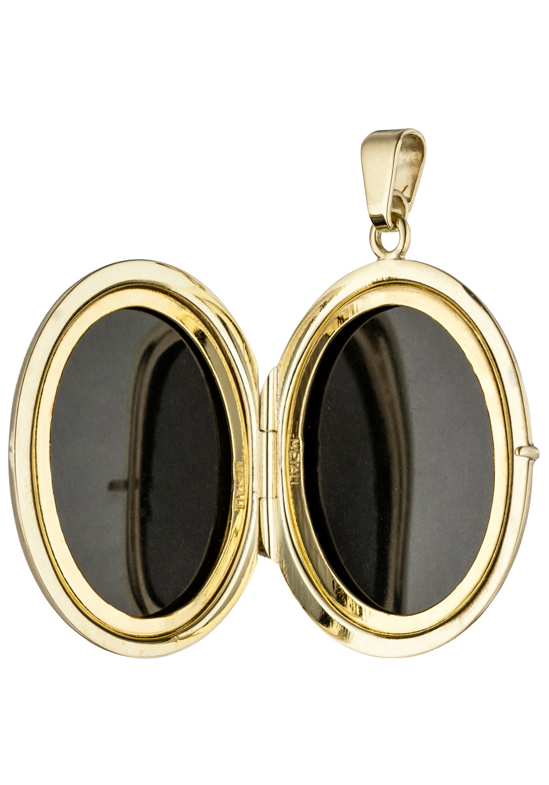 JOBO Medallionanhänger »Anhänger Medaillon oval«, 585 Gold mit 6 Diamanten