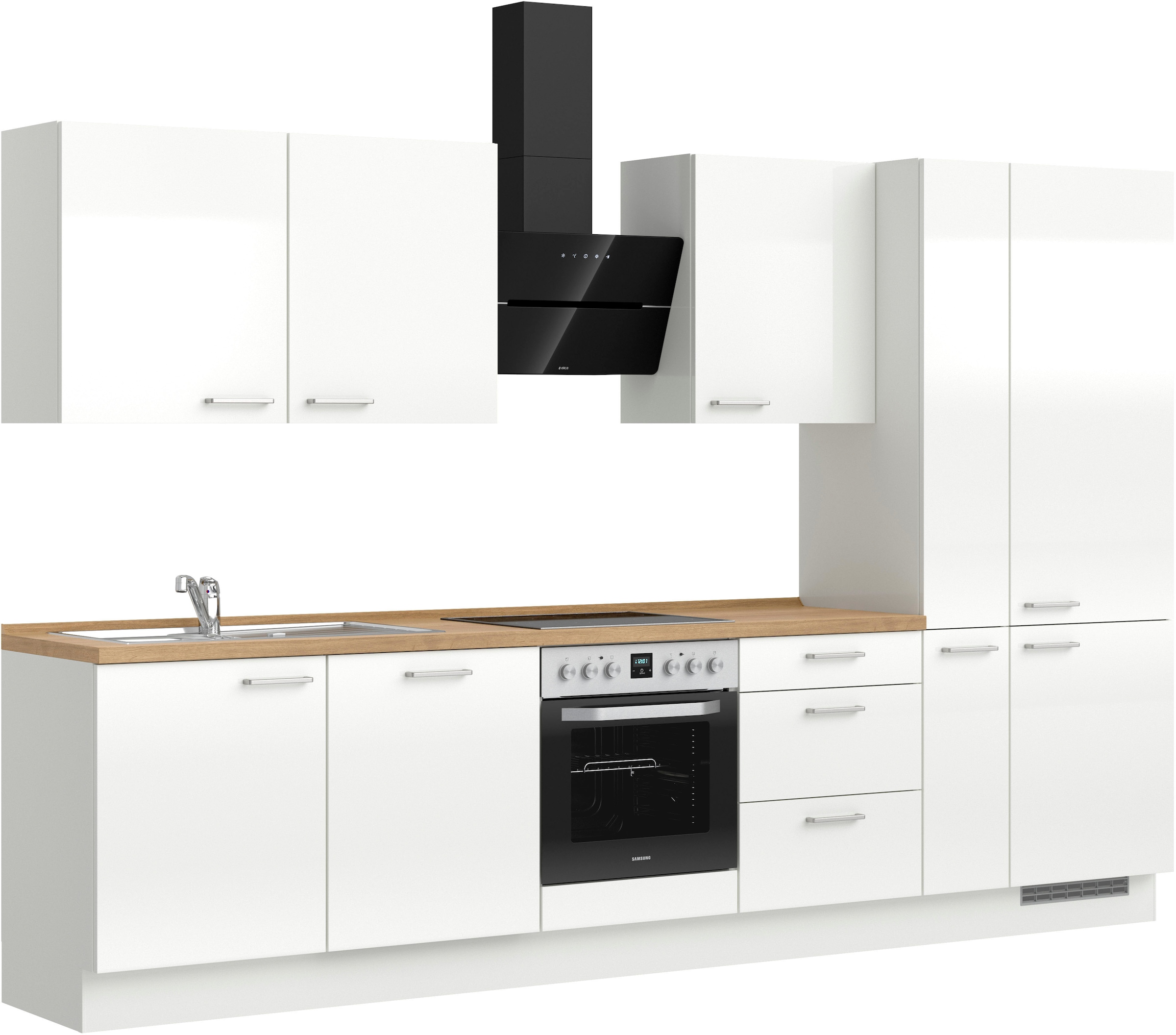 nobilia® Küchenzeile »"Flash II"«, vormontiert, Ausrichtung wählbar, Breite 330 cm, wahlw. mit E-Geräten