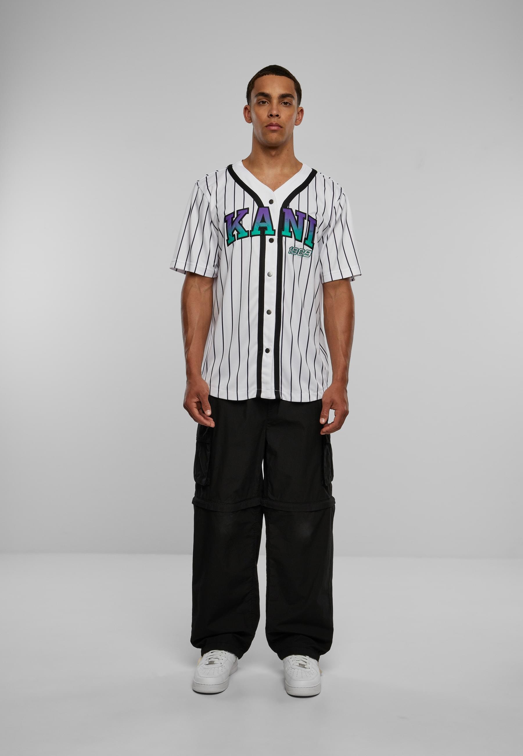 Karl Kani T-Shirt »Karl Kani Herren KM233-003-2 KK Serif Pinstripe Baseball Shirt«, (1 tlg.)