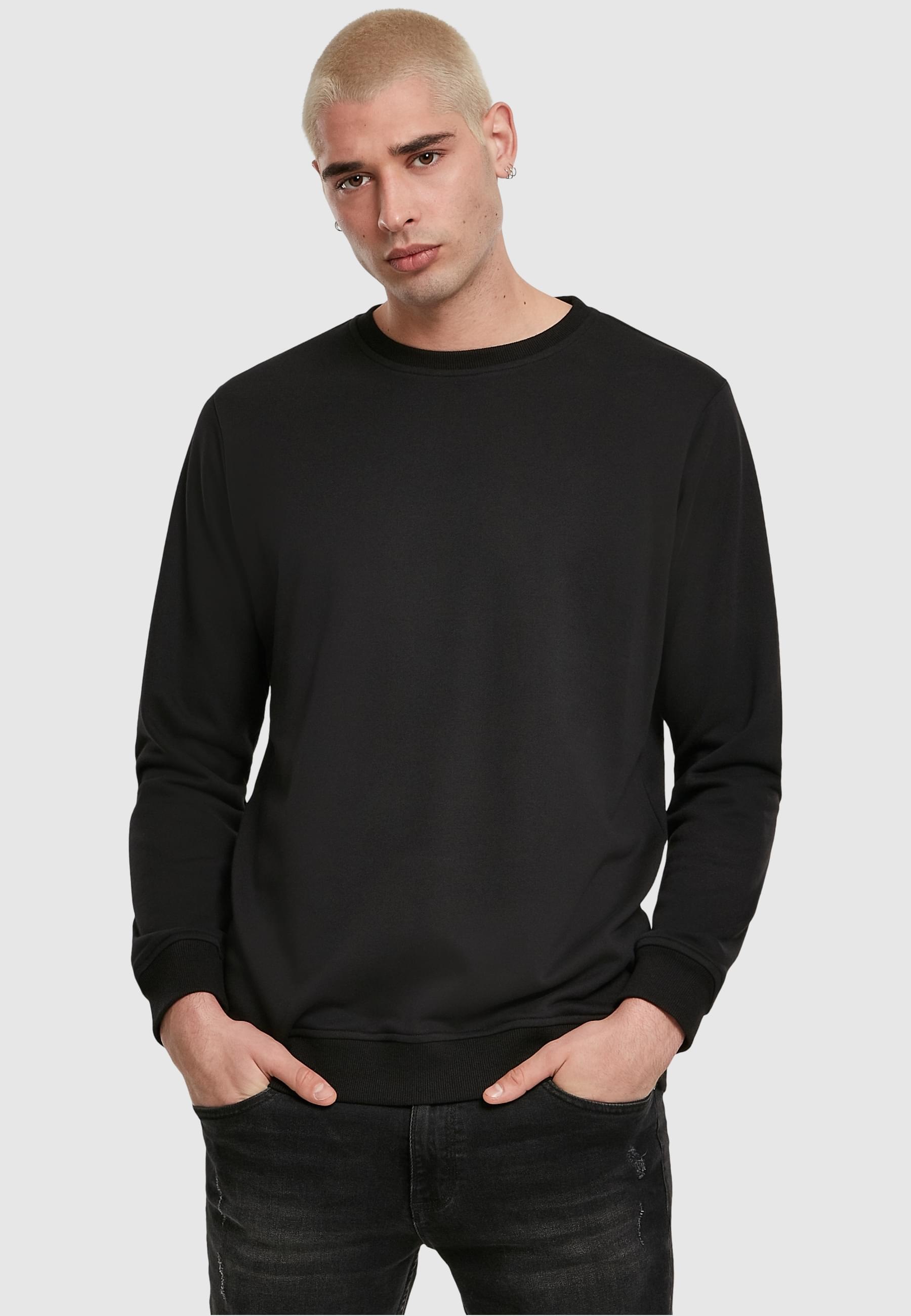 URBAN CLASSICS Rundhalspullover »Urban Classics Herren Basic Terry Crew«, (1 tlg.)