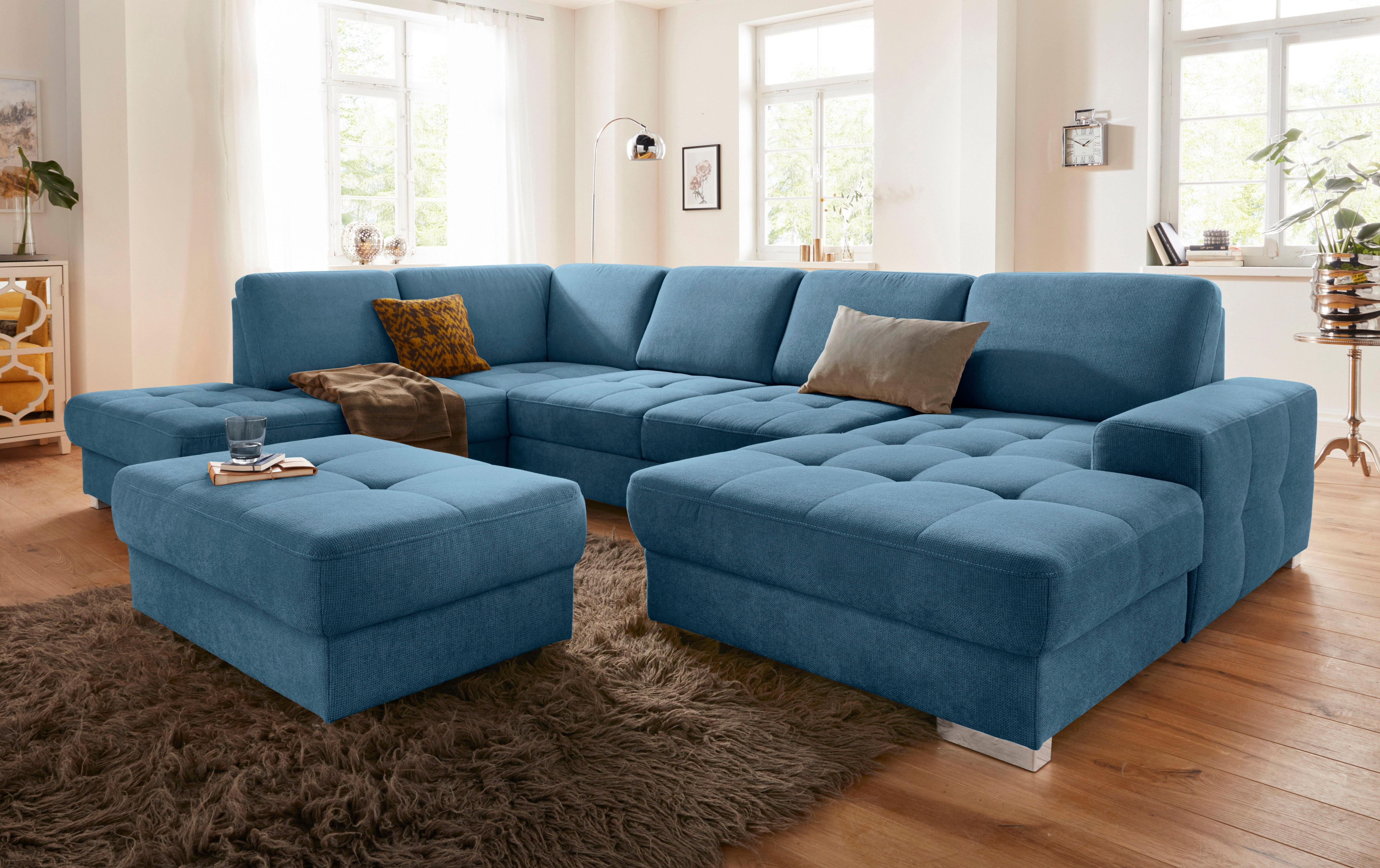 sit&more Wohnlandschaft "Santorini U-Form" mit Federkern und Sitztiefenverstellung, wahlweise mit Schlaffunktion