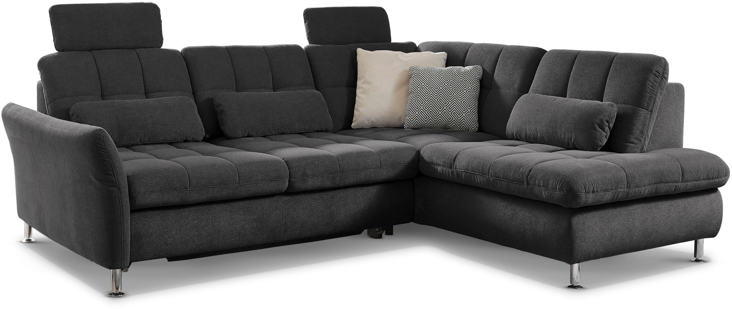 Die PlanBar Ecksofa "MP-IN20016 L-Form mit Kaltschaum-Polsterung" optional Kopfstützen & Schlaffunktion, mit Kaltschaum-Polsterung