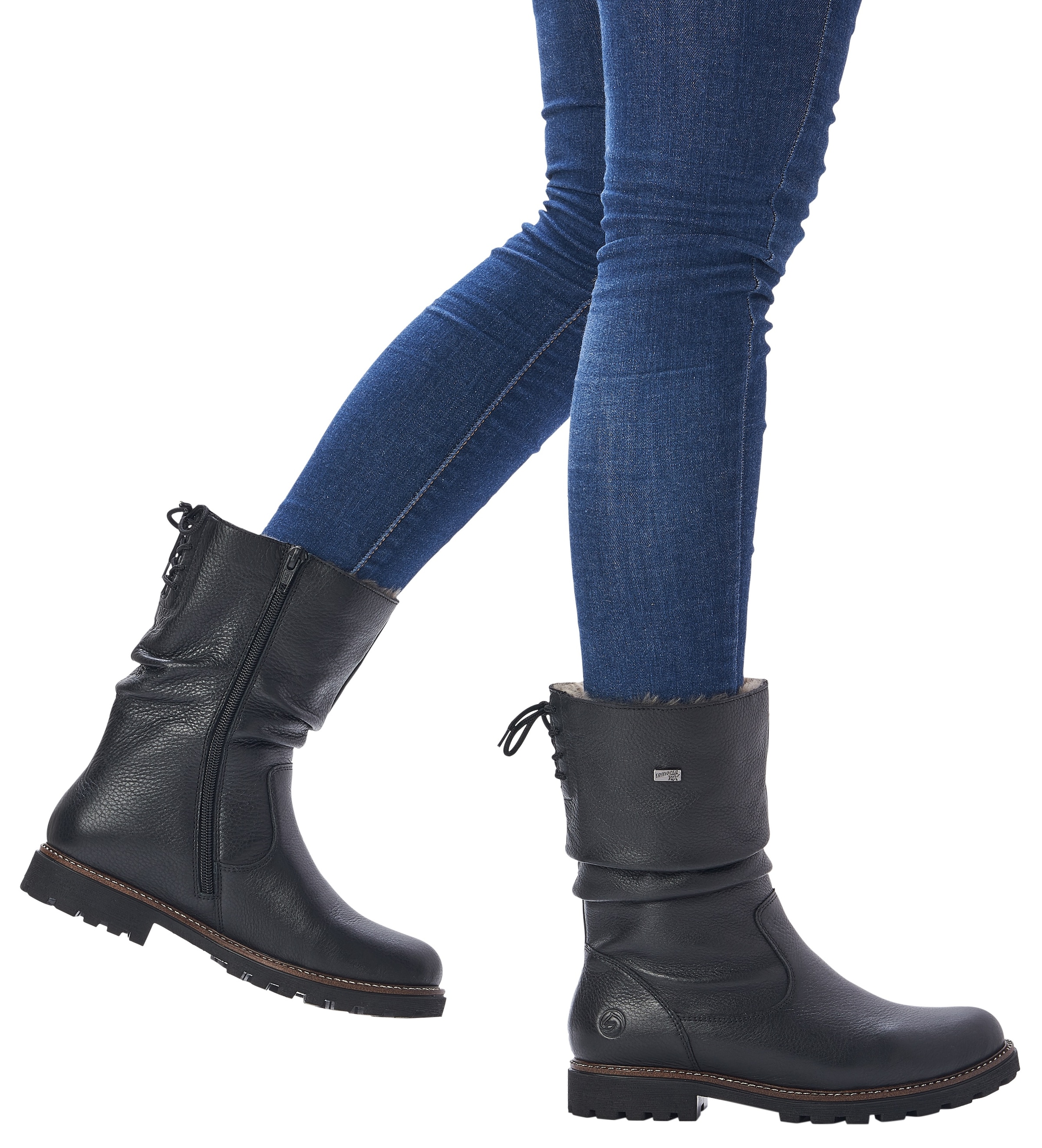 Remonte Winterstiefel, Blockabsatz, Winterboots mit Falten am slouchy Schaf günstig online kaufen