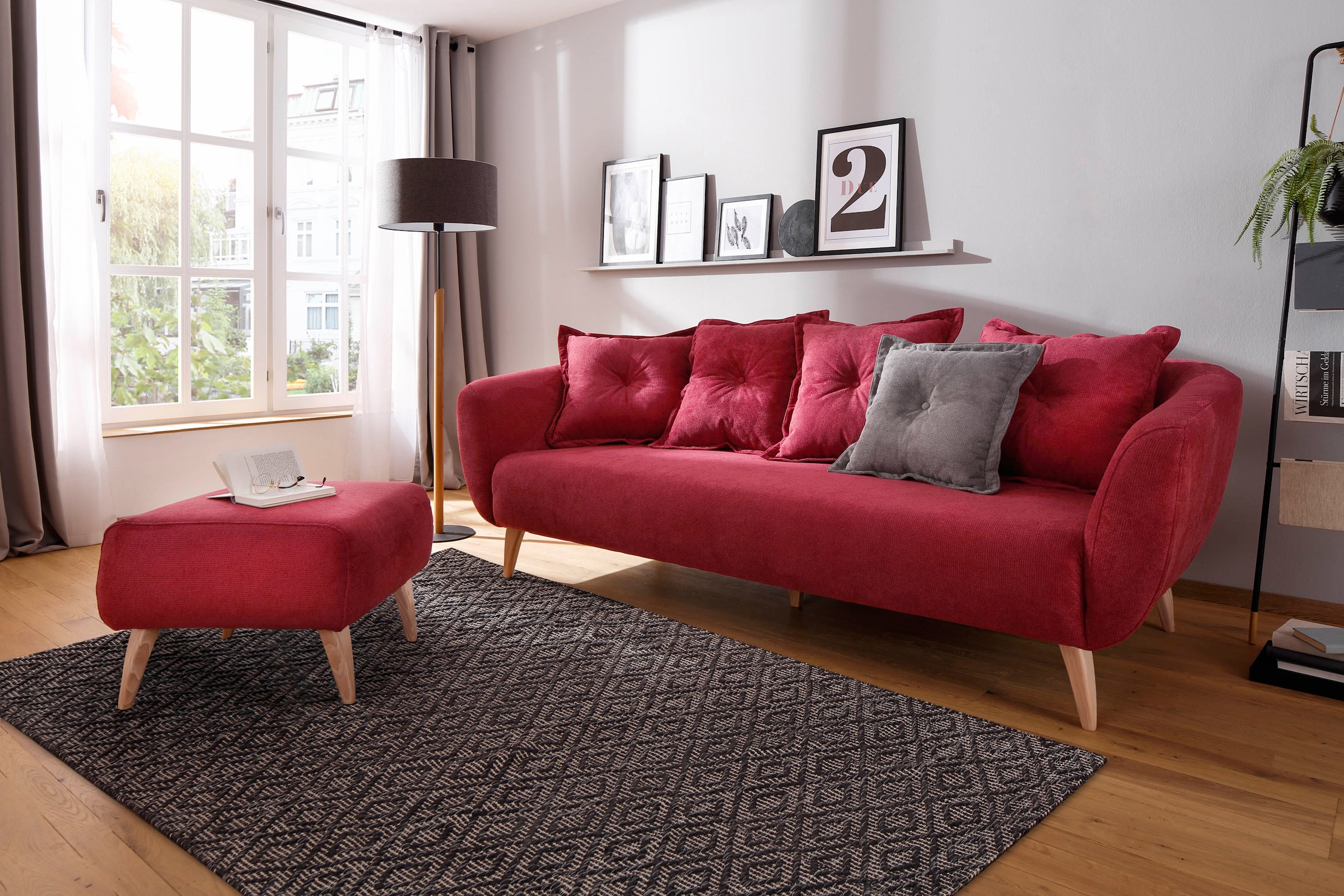 Home affaire Hocker »Baggio«, mit Holzfüßen