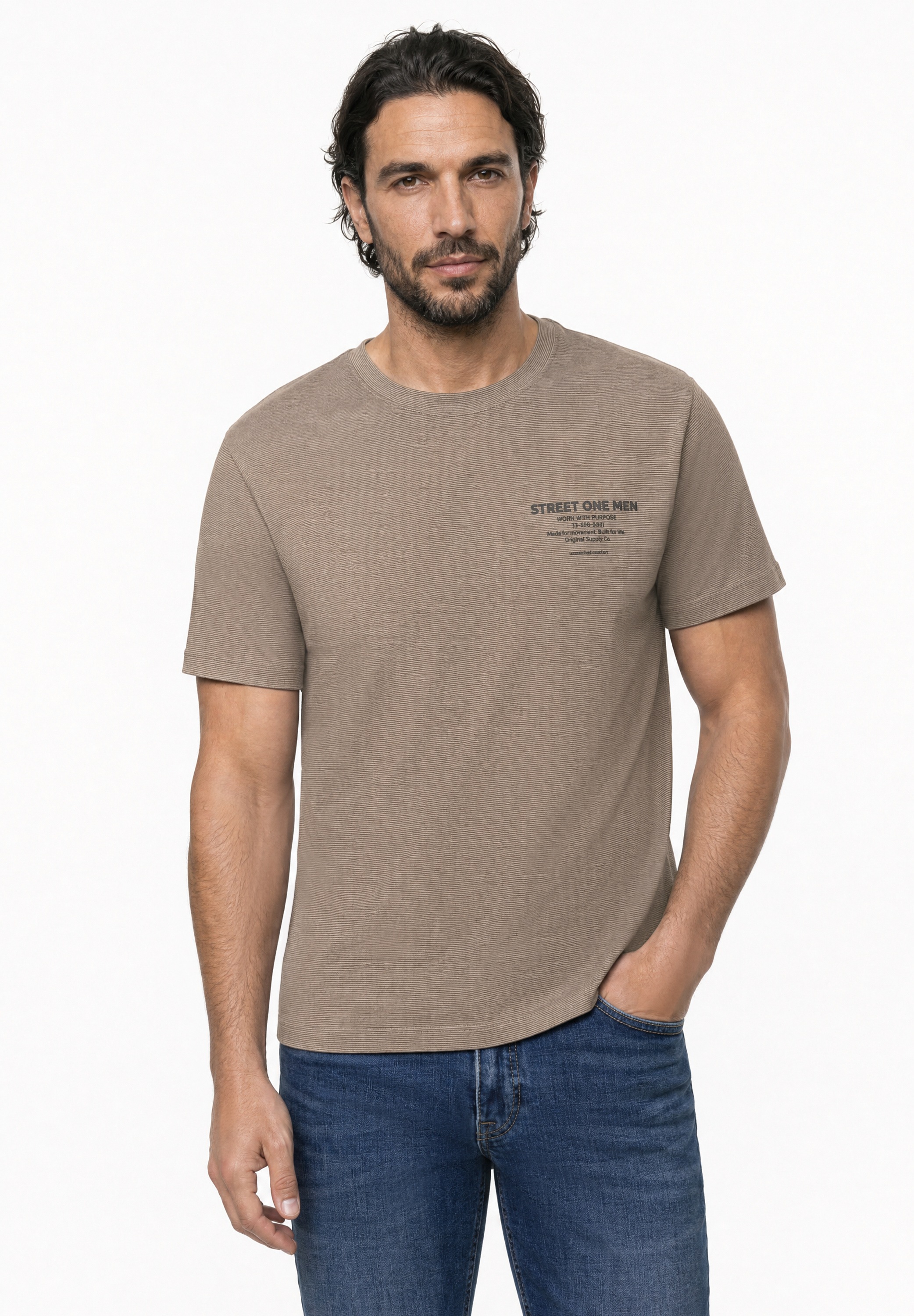STREET ONE MEN T-Shirt aus reiner Baumwolle
