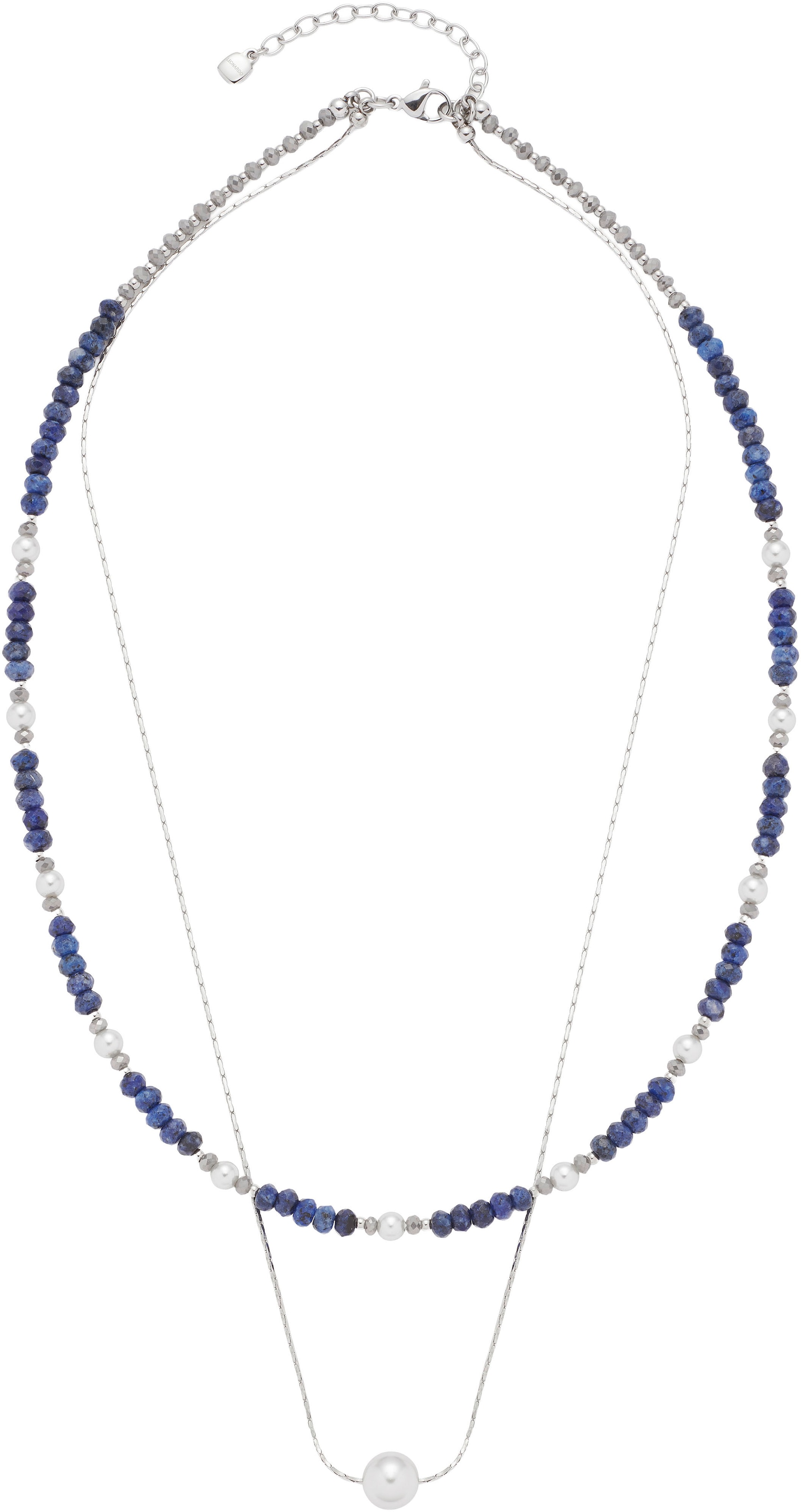LEONARDO Kette mit Anhänger »Halskette Anjana, 024311«, mit Sodalith - mit Glasperle, Perle (imitiert)