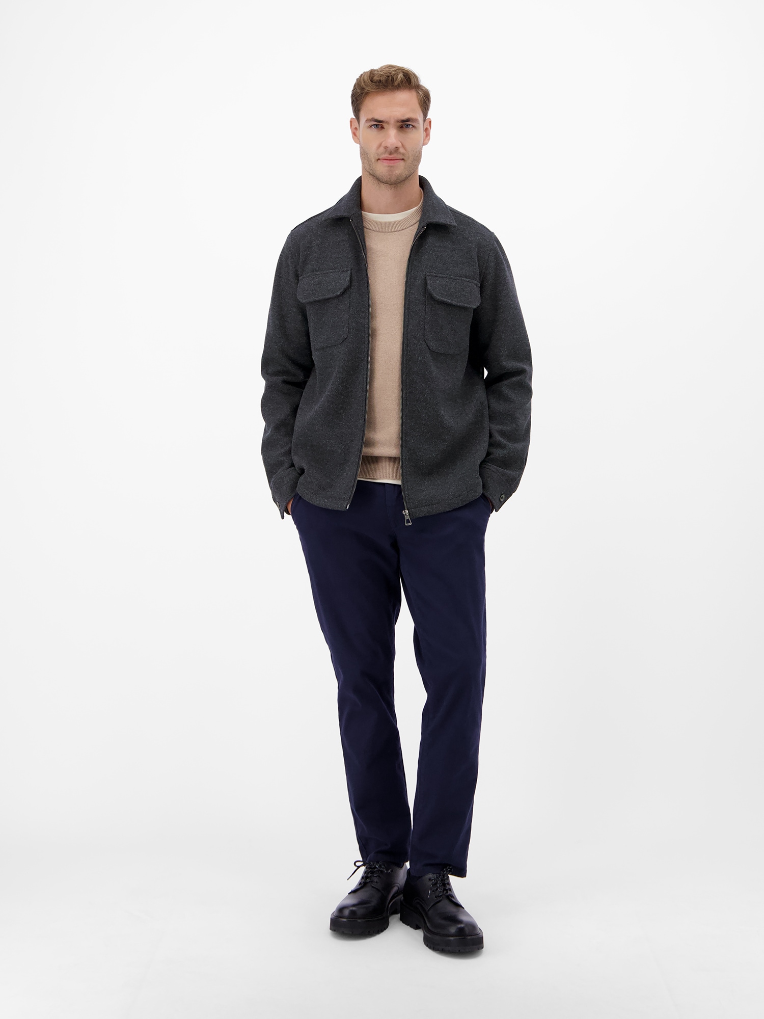 LERROS Langarmhemd »LERROS Herren Overshirt in urbanem Style«