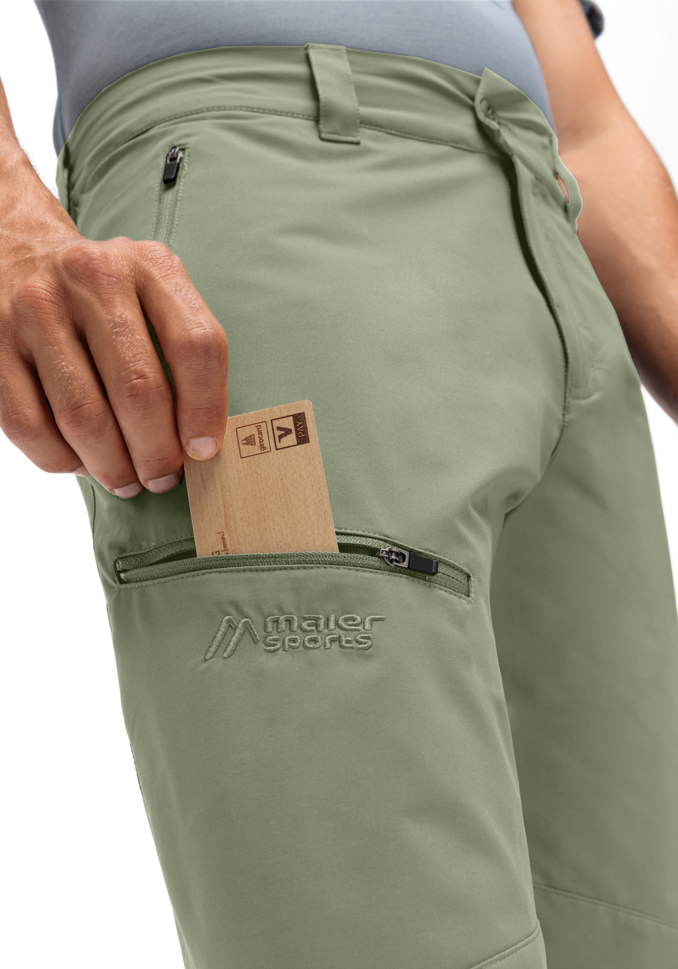 Maier Sports Outdoorhose »Nil Loop«, Herren Wanderhose, Funktionshose mit Taschen + Gürtel, Regular Fit