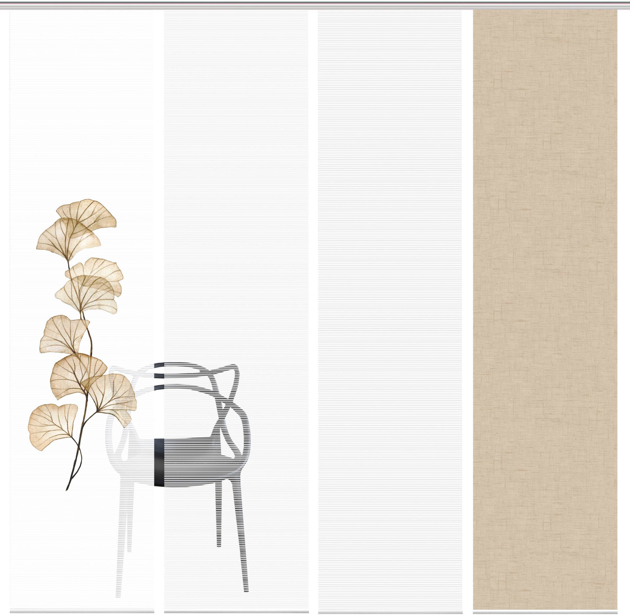 Vision S Schiebegardine "BERTO 4er SET" Paneelwagen 4 Stk. tlg. Schiebevorh günstig online kaufen