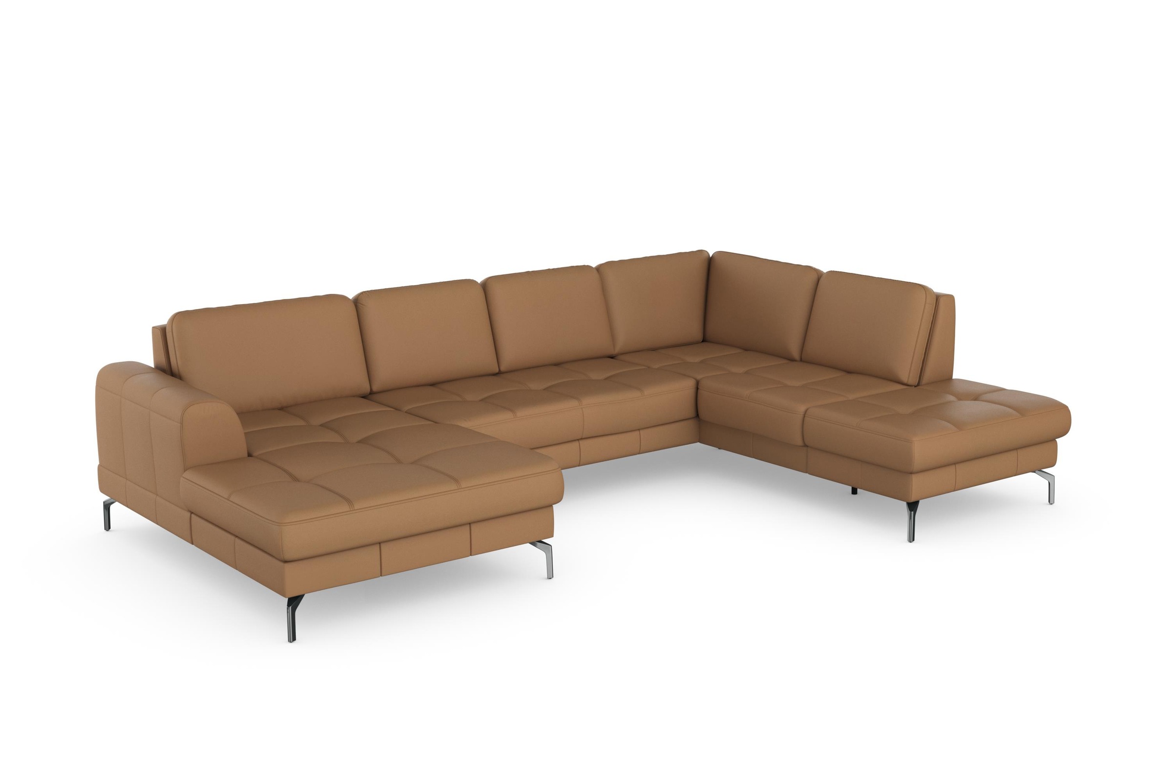 Wohnlandschaft SIT & MORE "Bendigo U-Form", braun (cappucino), B:332cm H:87cm T:226cm, Sofas, Wohnlandschaft, inklusive Sitztiefenverstellung, Bodenfreiheit 15 cm, in 2 Fußfarben 8