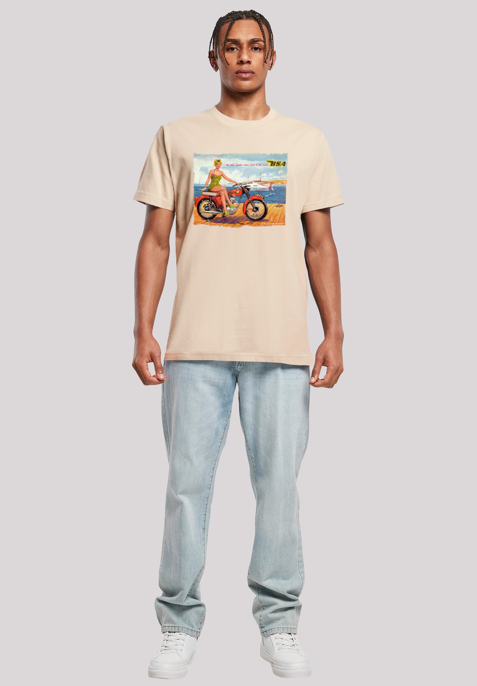 F4NT4STIC T-Shirt »BSA C15 Star 1962 Motorcycle Dockside Ad«, Premium Qualität
