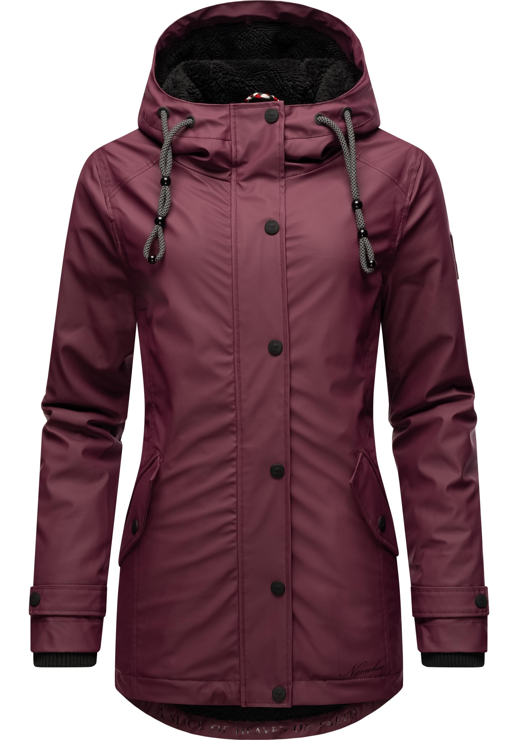 Navahoo Regenjacke »Lindraa«, mit Kapuze, stylische wasserdichte Outdoorjacke mit Teddyfell