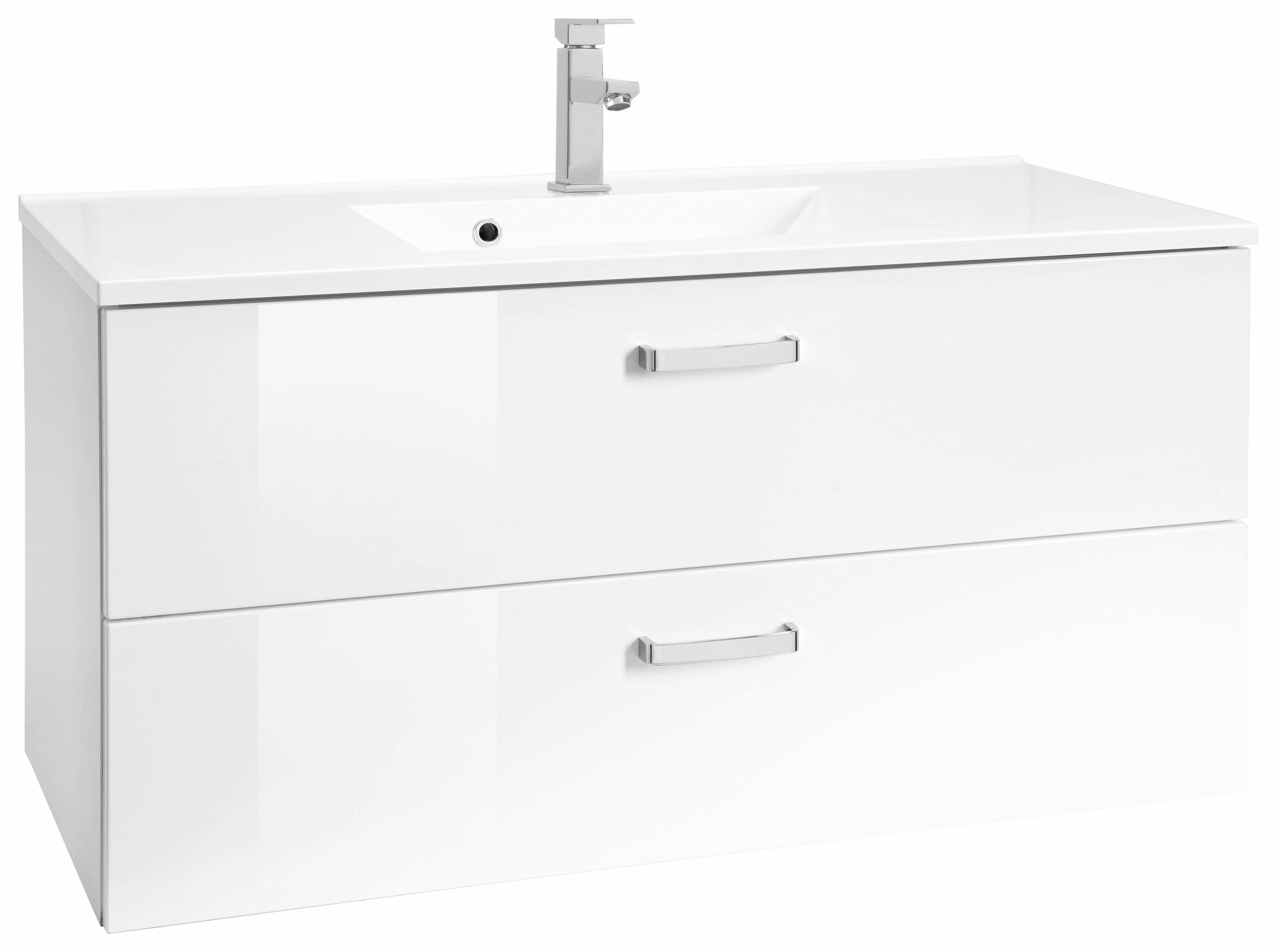 welltime "Ravenna" Badmöbel Waschtisch inkl. Waschbecken, Breite 100 cm, Soft-Close