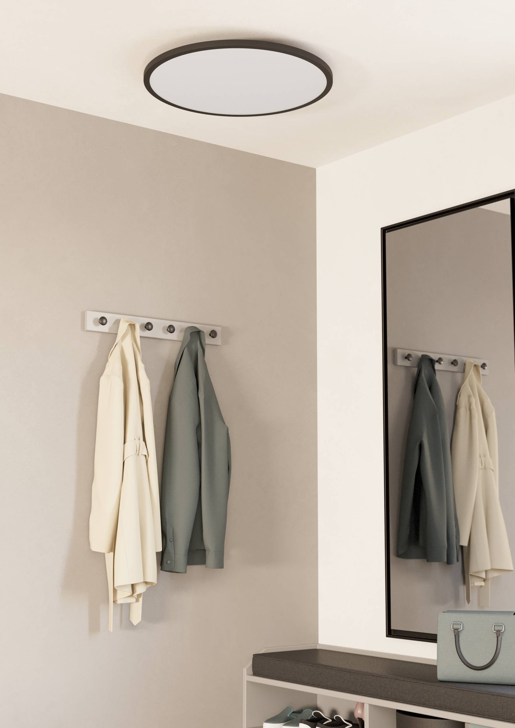 EGLO Deckenleuchte »Sarsina-Z Deckenlampe, ZigBee 3.0, Deckenlampe, Metall, Flurlampe« LED-Modul 1 Stk. Kaltweiß | Neutralweiß | Warmweiß Wand-/Deckenleuchte - H5,2 x Ø60 cm - schwarz - 41W inkl.