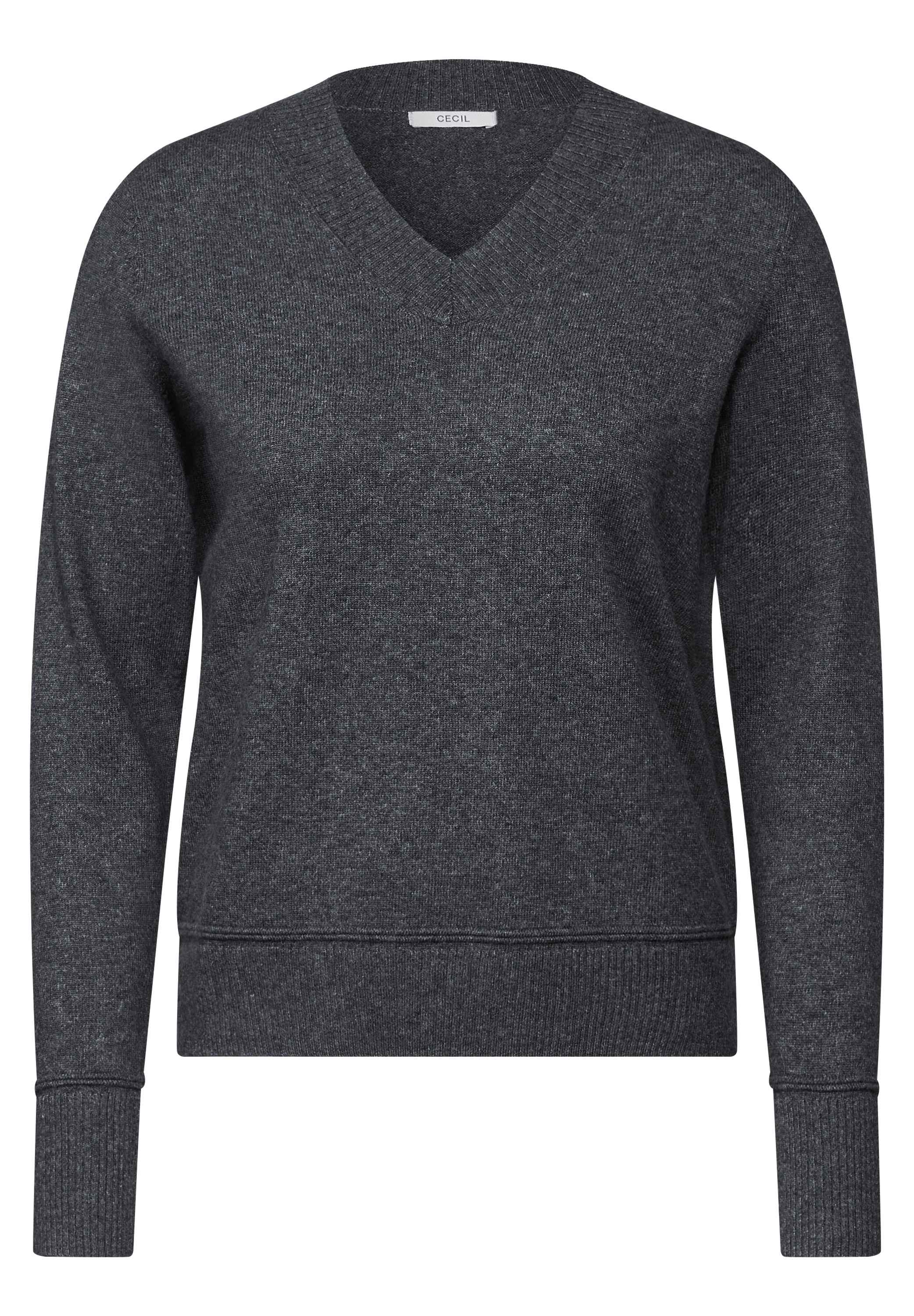 Cecil V-Ausschnitt-Pullover, im Melange Look