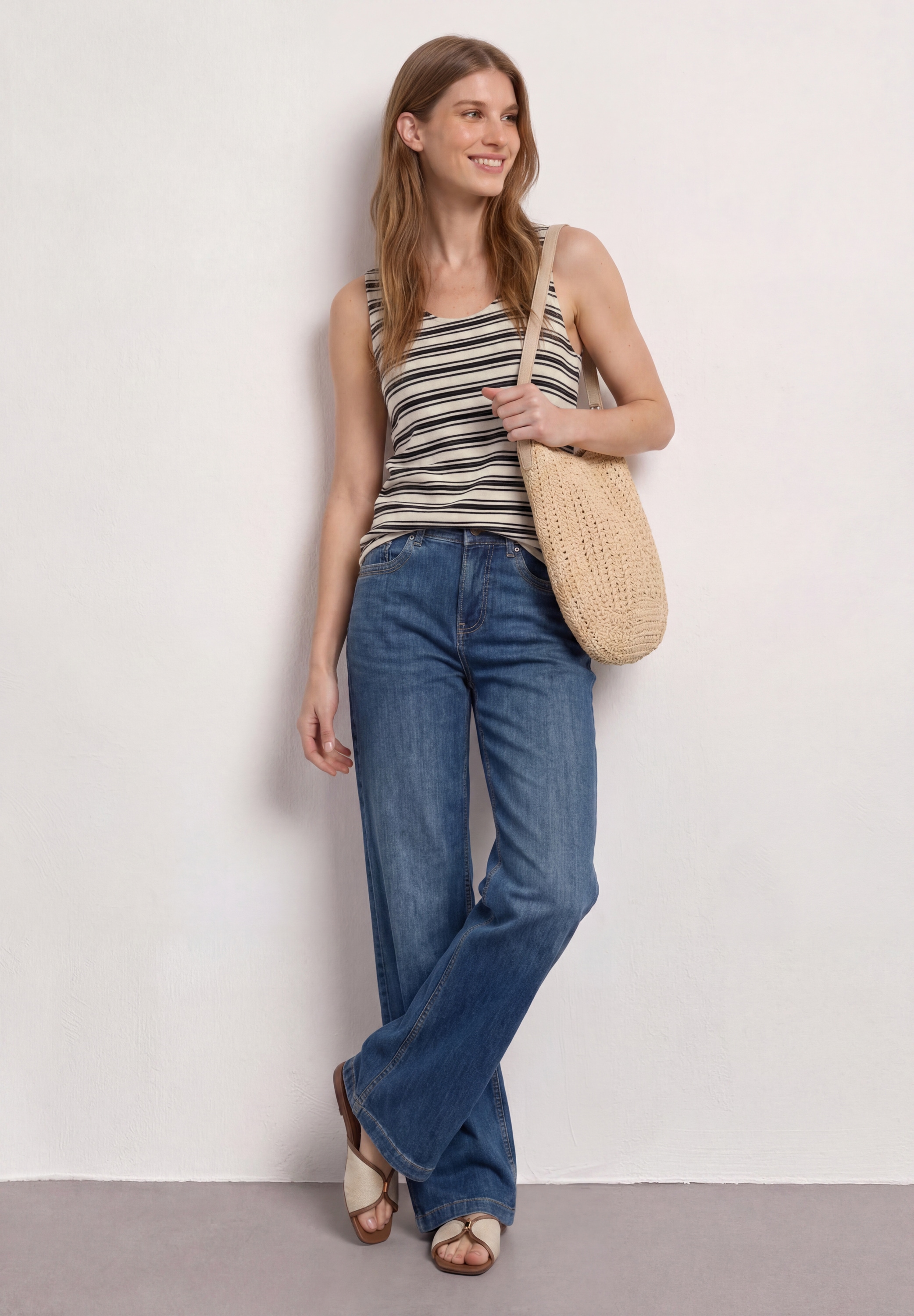 STREET ONE Stricktop Sommertop, tiefer Rundhalsausschnitt, Viskosemx