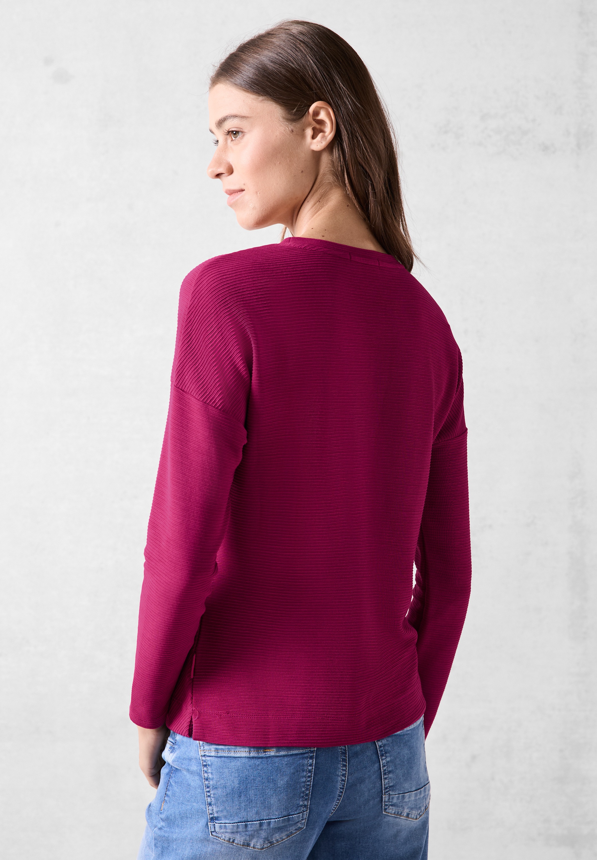 Cecil Langarmshirt, mit Streifen-Struktur