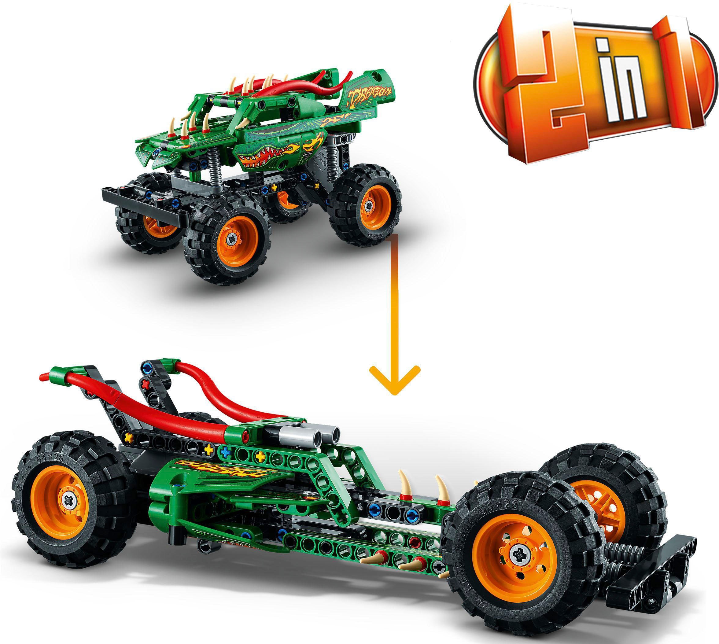 LEGO® Konstruktionsspielsteine »Monster Jam™ Dragon™ (42149), LEGO® Technic«, (217 St.), Made in Europe