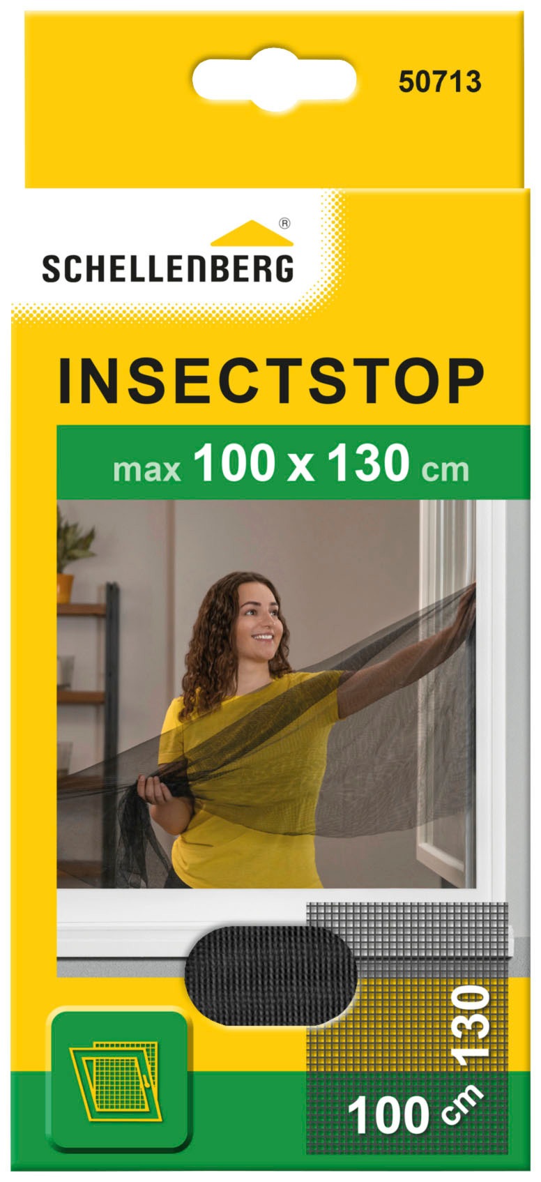 Fliegengitter-Gewebe »50713«, Insektenschutz mit Klettband, 100 x 130 cm, anthrazit,...