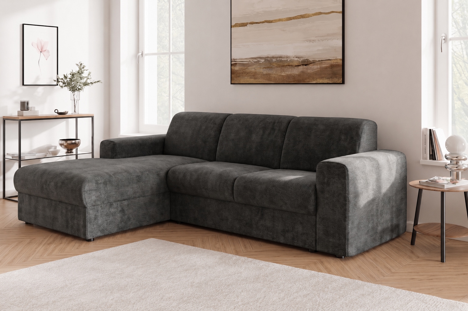 OTTO home Ecksofa "BORNHOLM 2.0 L-Form, Breite 220 cm, Verlässliche Qualität, Struktur" Recamiere links/rechts bestellbar, Bezug - Chenille oder Struktur