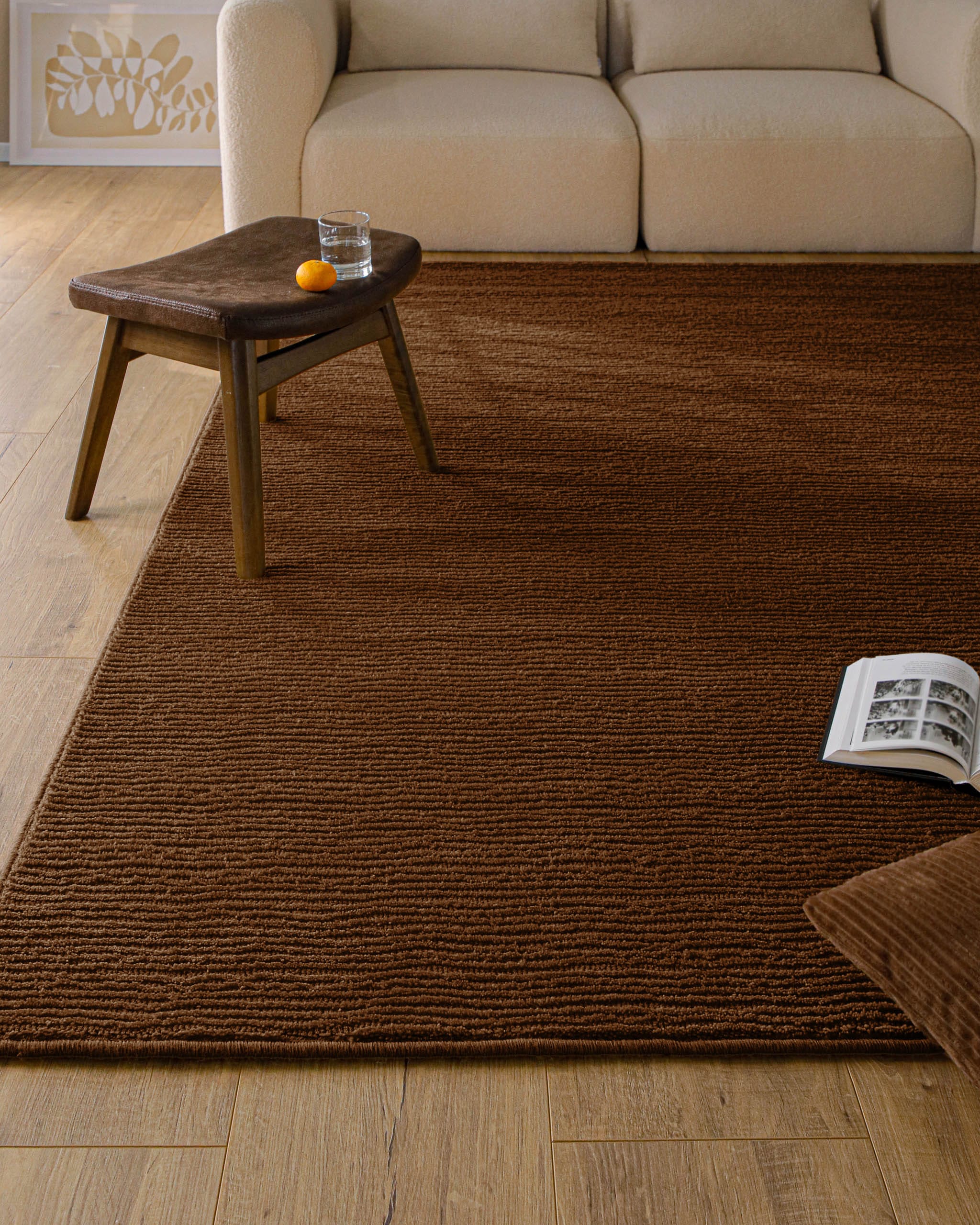 Wecon home Teppich »Castello ONE« rechteckig 7 mm Höhe Schurwolle, Kurzflor mit Hoch-Tief-Effekt, Wohnzimmer, Streifenmuster