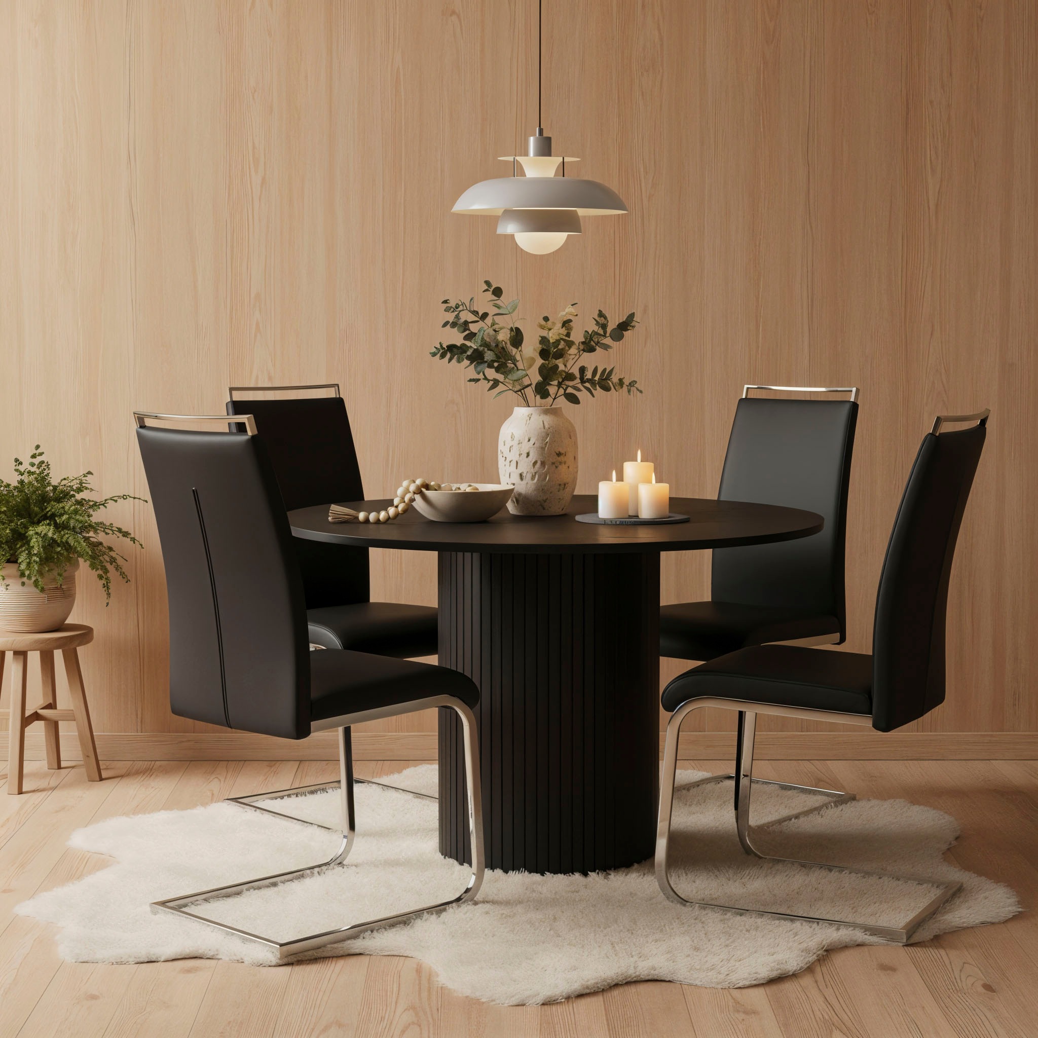 Home affaire Möbilia Dining Table Black 120x120cm 3
