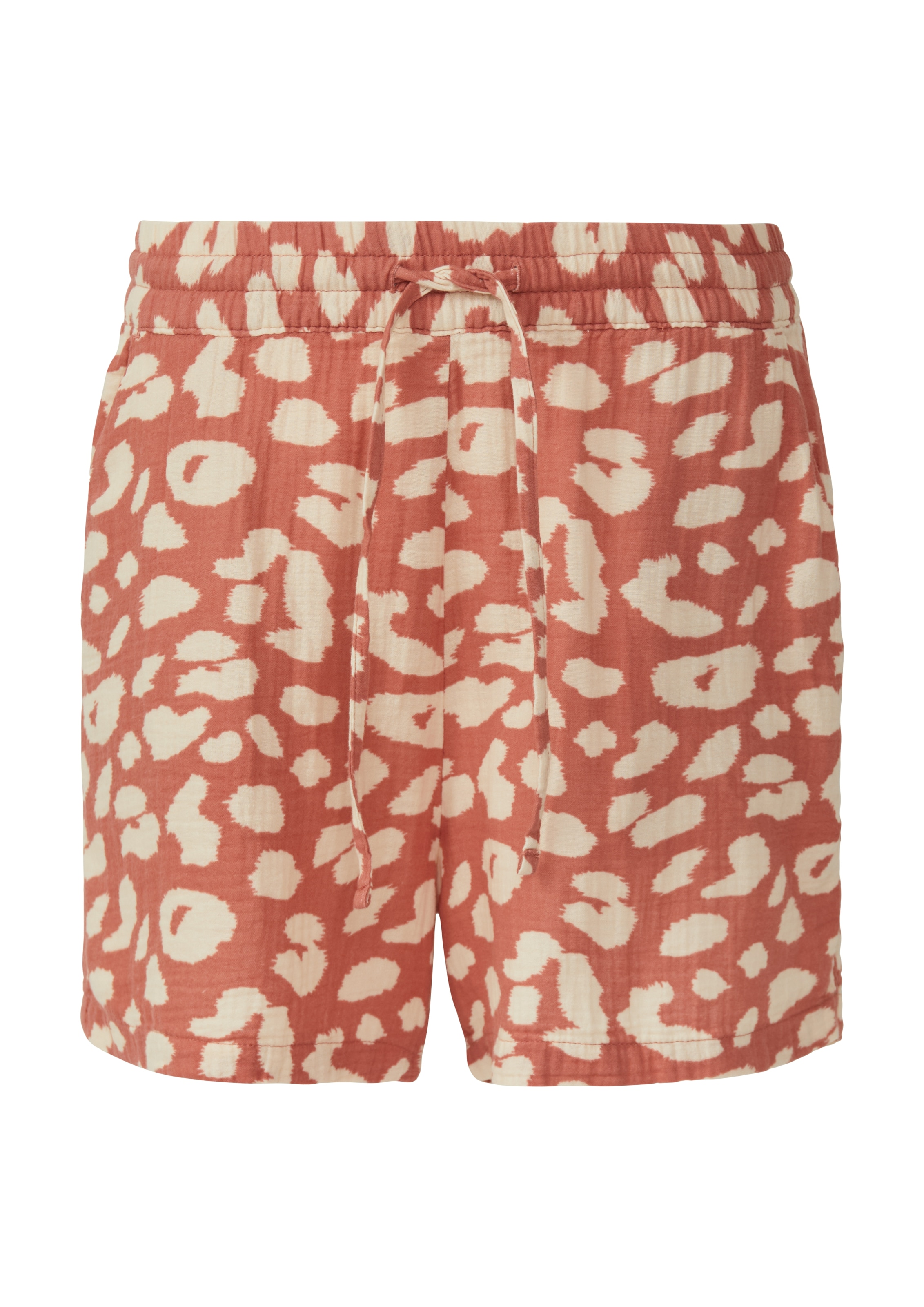 QS Shorts, aus Musselin mit All-Over-Muster