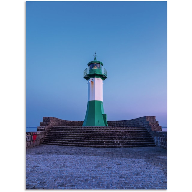 Artland Wandbild »Leuchtturm auf der Mole von Sassnitz«, Gebäude, (1 St.),  als Alubild, Leinwandbild, Wandaufkleber oder Poster in versch. Größen  kaufen | BAUR