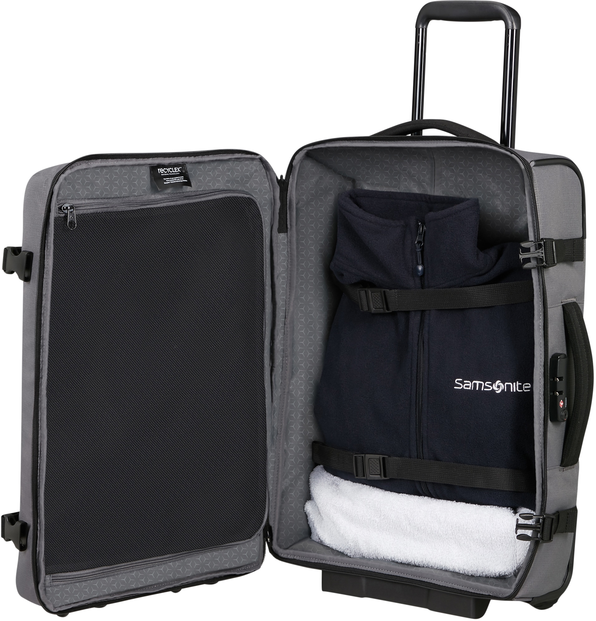 Samsonite 55 cm«, Rollen, Material 2 BAUR kaufen Weichgepäck-Trolley | teilweise recyceltem »Roader, aus