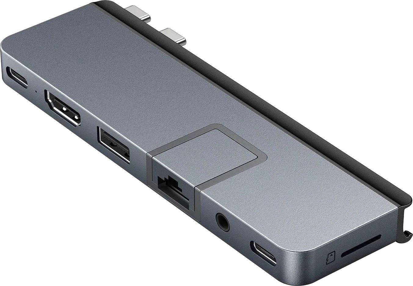 HYPER Adapter "HyperDrive DUO PRO 7-in-2 USB-C Hub", B:12cm H:4cm T:1,11cm, grau, Adapter