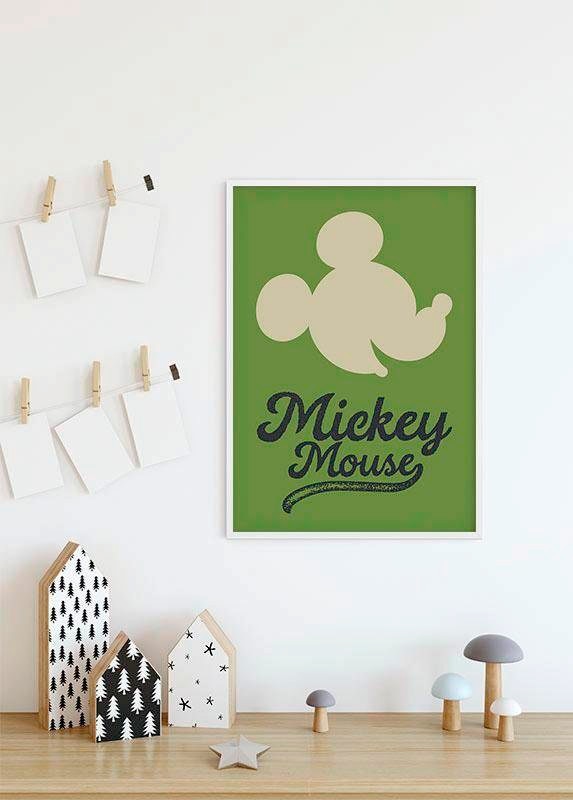 Poster Head«, (1 »Mickey Disney, BAUR St.), | Schlafzimmer, Wohnzimmer Kinderzimmer, Mouse Komar Green