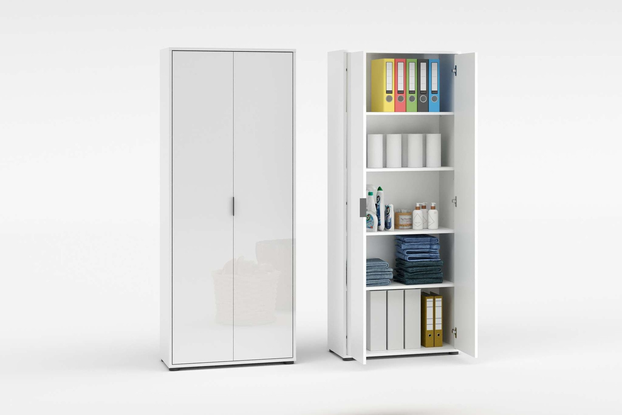 Home affaire Mehrzweckschrank "JOLLY, Stauraumschrank, Breite 72,5 cm, Höhe 178 cm" 1 Stk. tlg. 2 Türen, 4 Einlegeböden-Schrank hochglanz lackiert