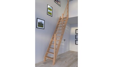 Starwood Raumspartreppe »Eiche 3000, Holz-Holz Design Geländer Rechts«, Durchgehende... kaufen